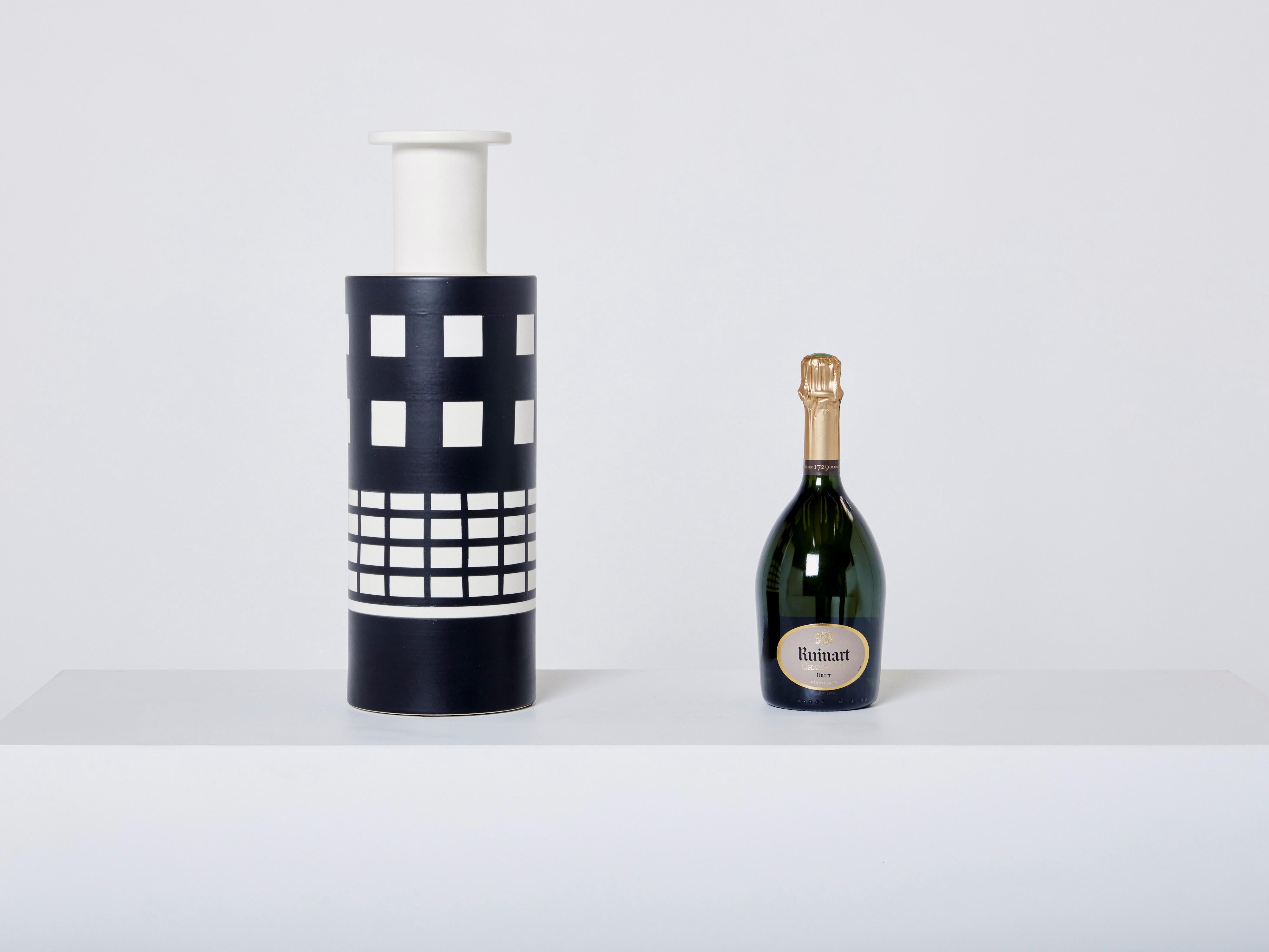 Late 20th Century Ettore Sottsass Ceramic Vase Rocchetto for Bitossi First Edition, 1980s 