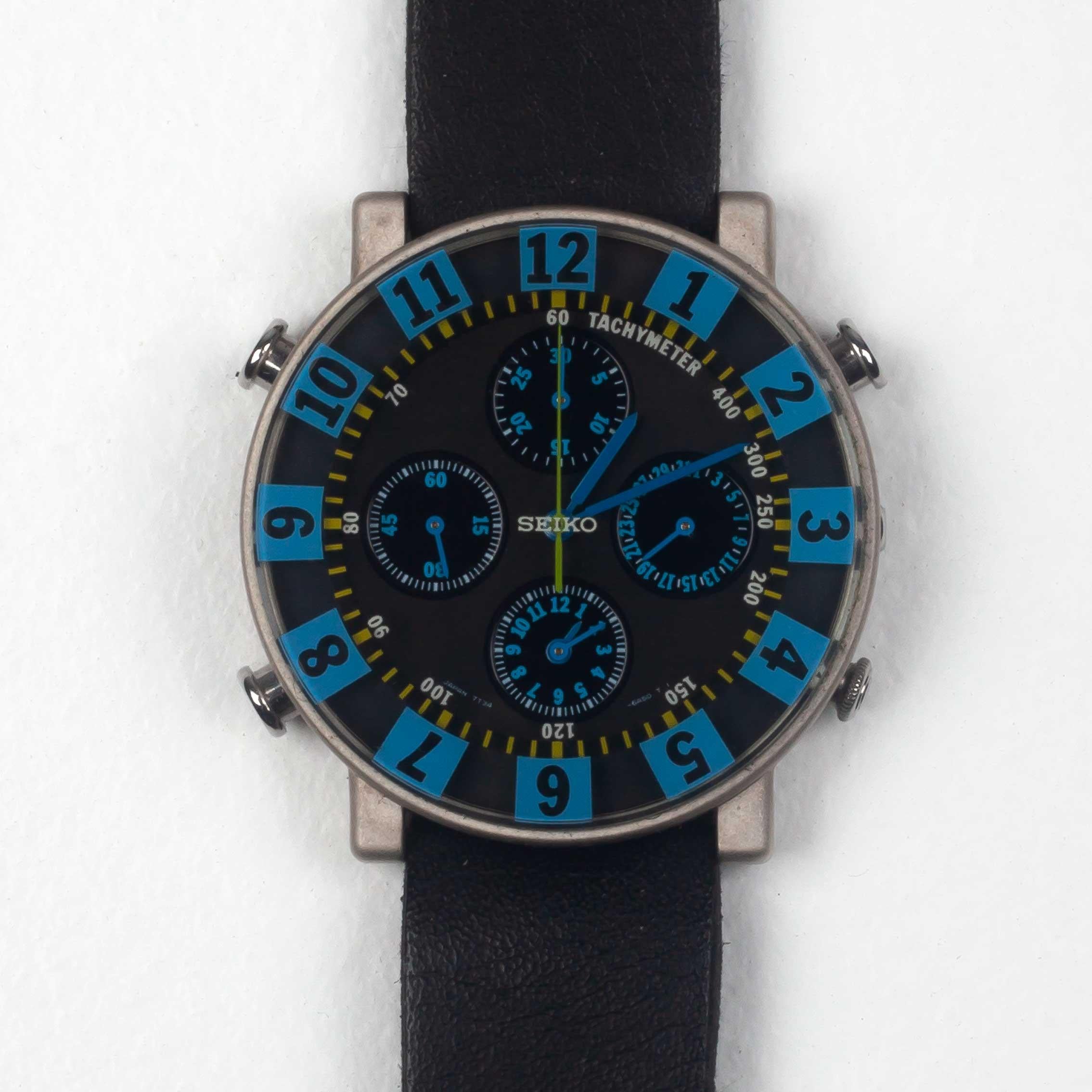 Ettore Sottsass Chronograph Watch, Collection Sottsass for Seiko, Japan, 1993 In Good Condition In Chicago, IL