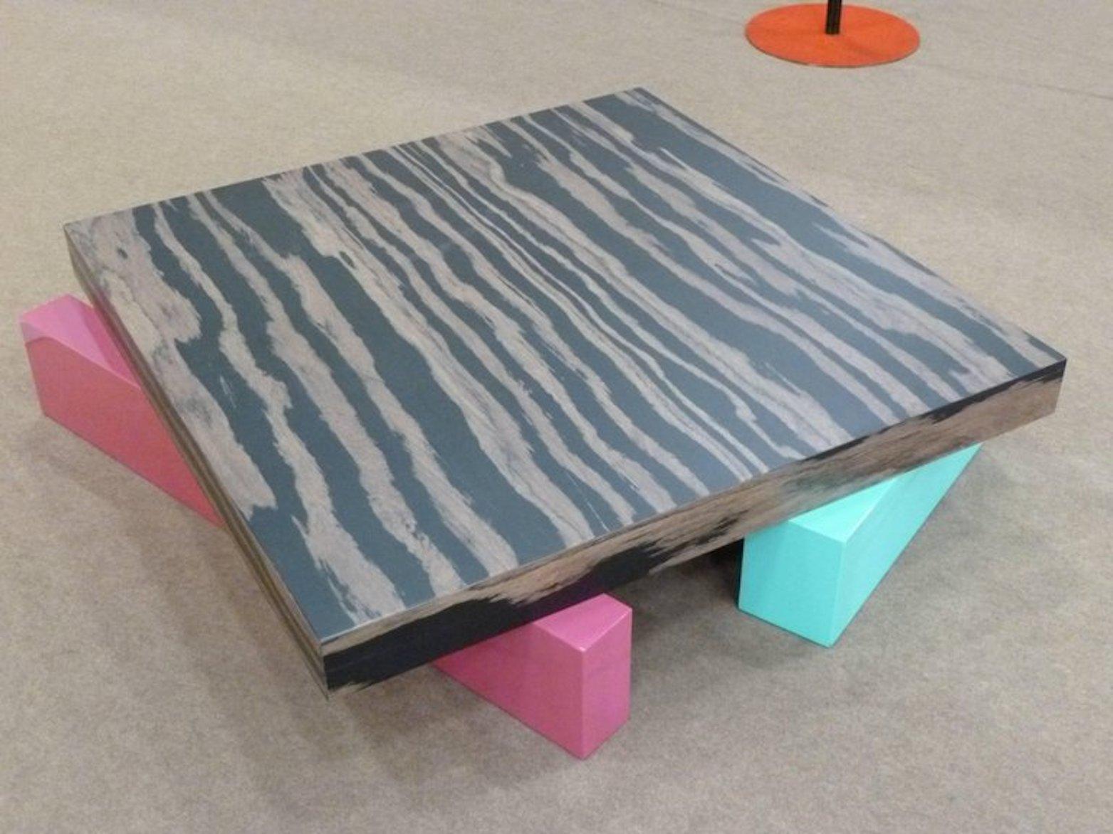 Modern Coffee Table in Laminated Wood by Ettore Sottsass for Alessi, Italy For Sale
