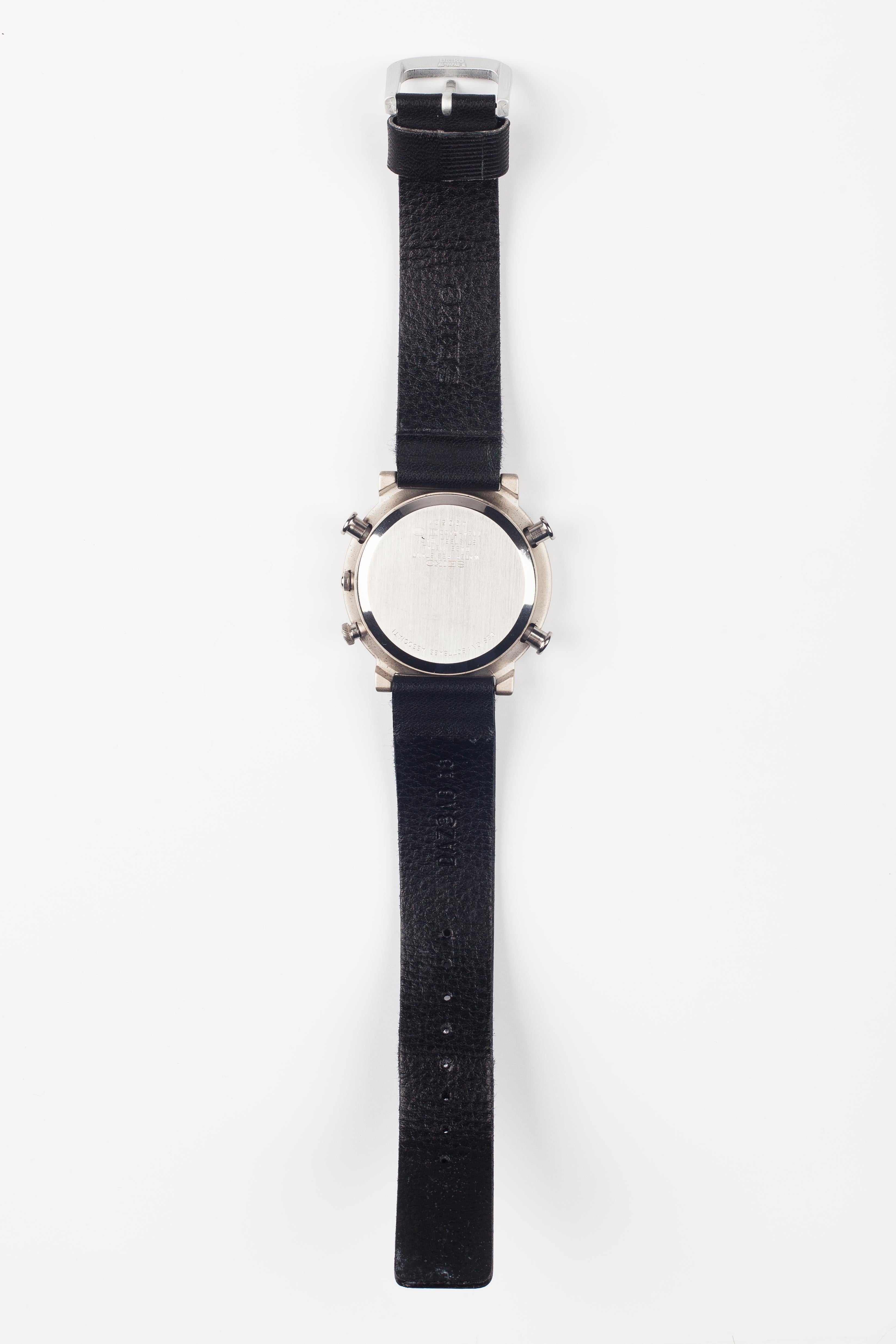 Stainless Steel Ettore Sottsass Collection Seiko Chronograph Wristwatch, 1st Ed., Japan, 1993