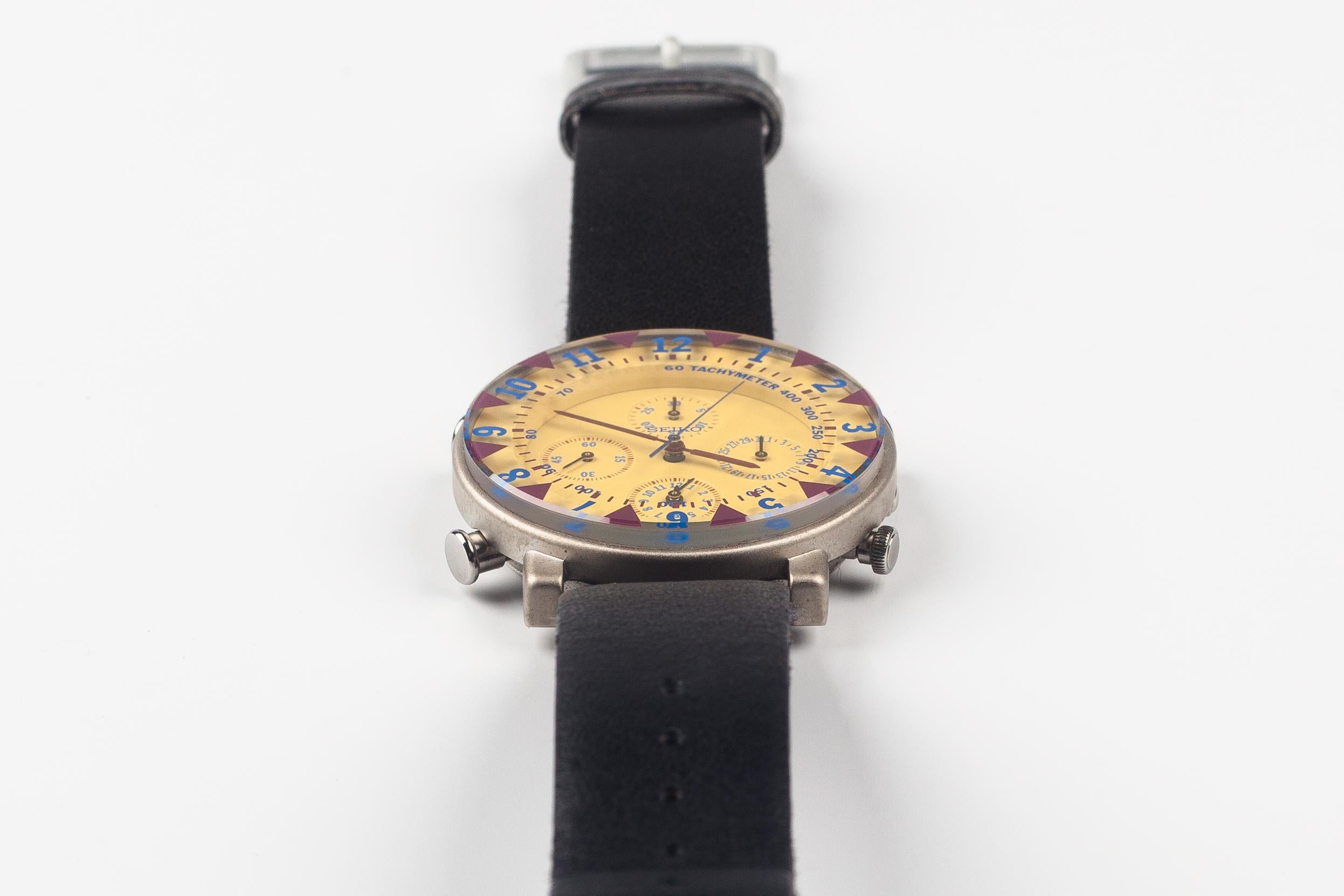 Ettore Sottsass Collection Seiko Chronograph Wristwatch 1st Ed Japan Ettore Sottsass Collection Seiko Chronograph Wristwatch 1st Ed Japan