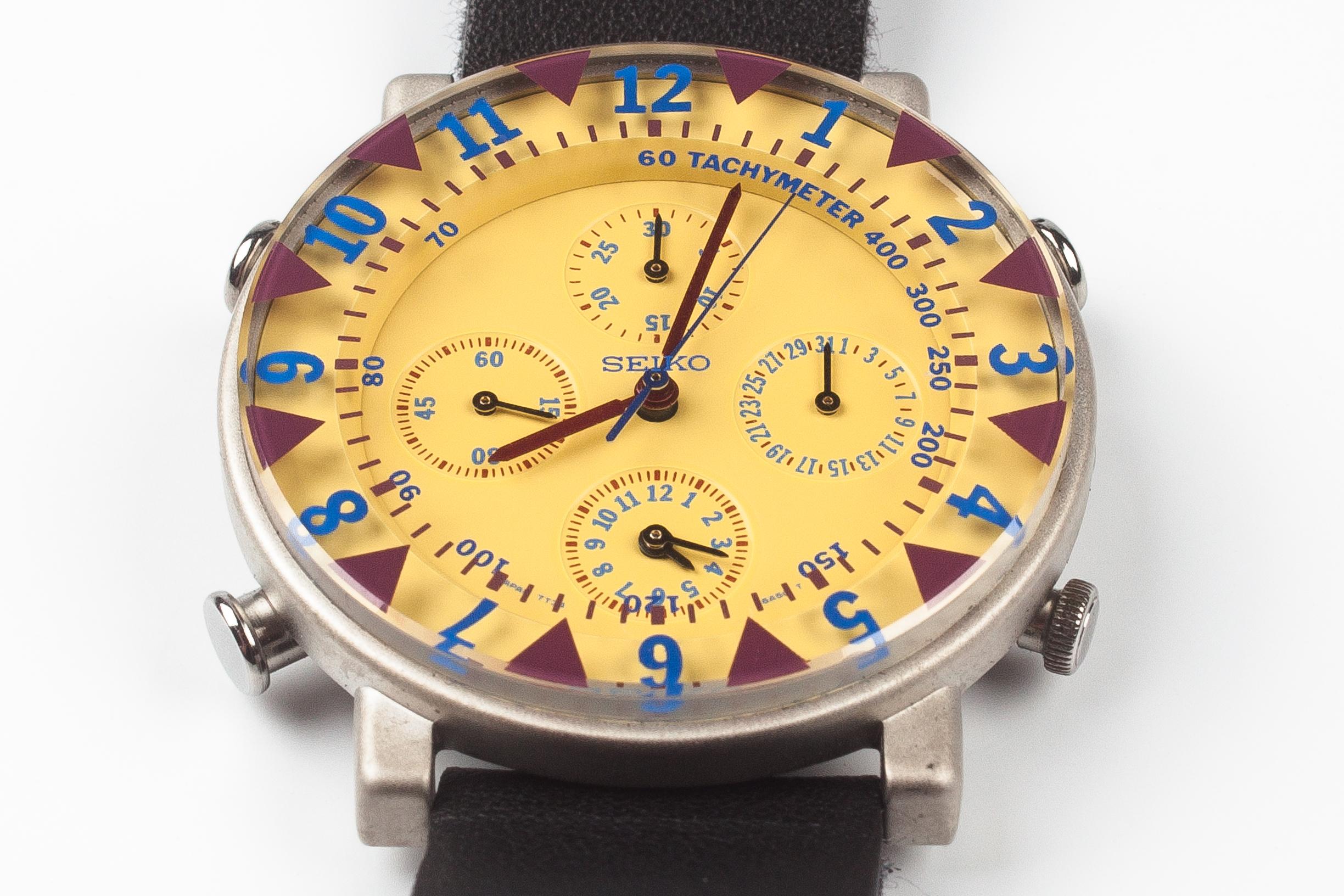 Post-Modern Ettore Sottsass Collection Seiko Chronograph Wristwatch, 1st Ed., Japan, 1993