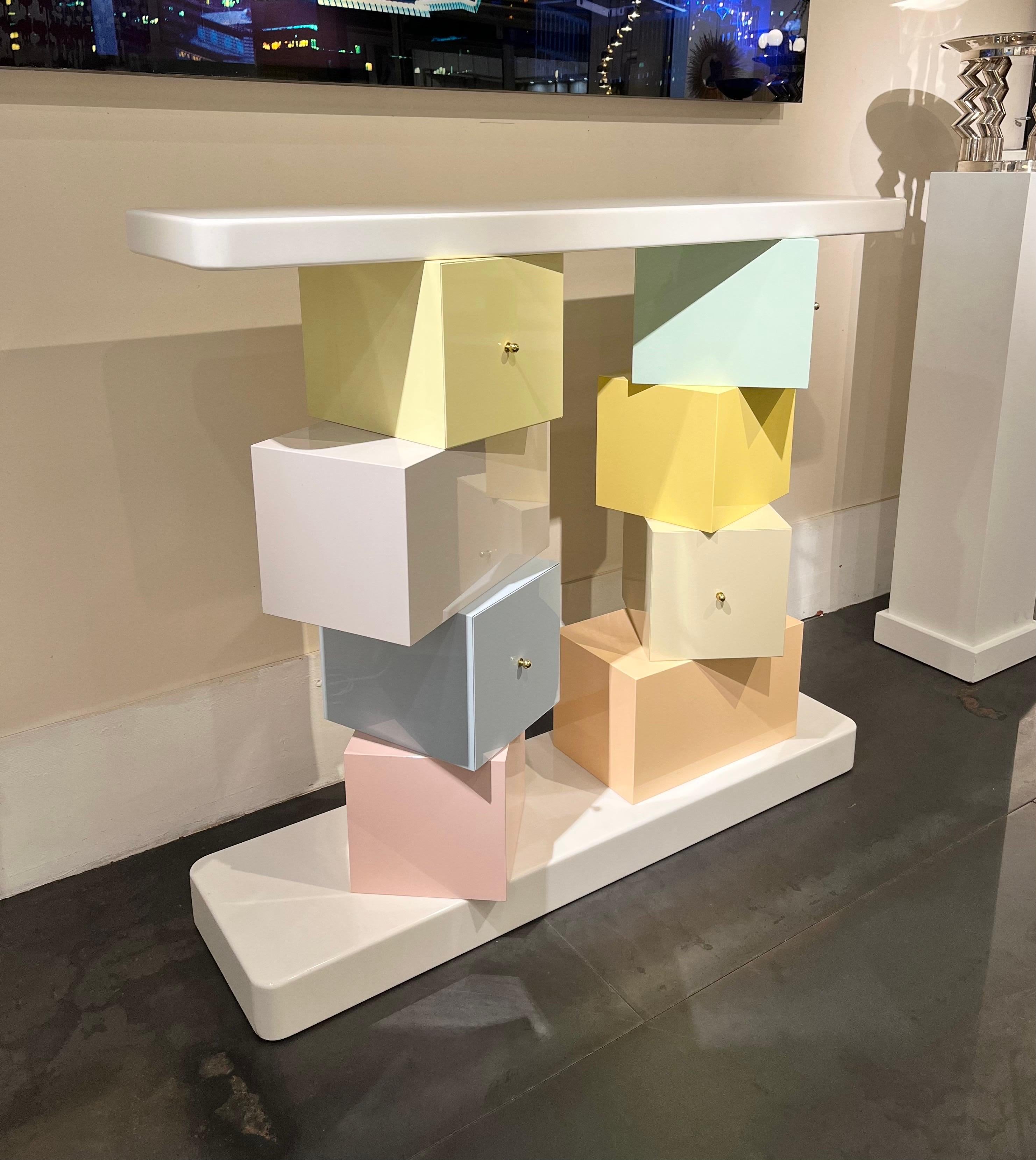 Moderne Ettore Sottsass, console cubica