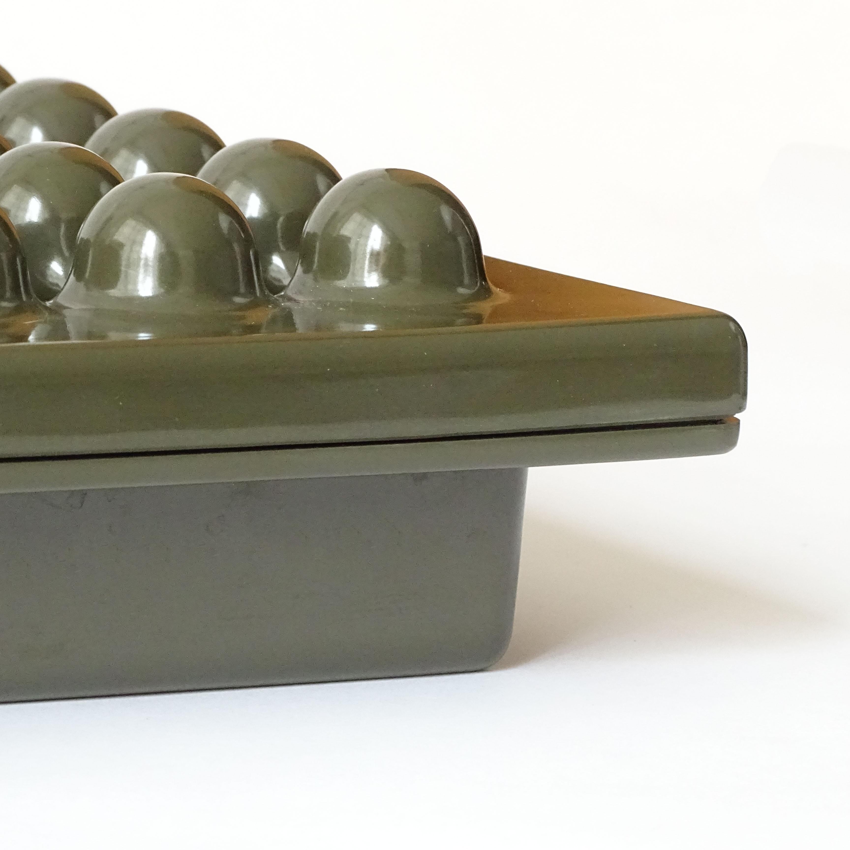 Italiano Ettore Sottsass Dark Olive Green Olivetti Synthesis Ashtray, Italy 1970s in vendita