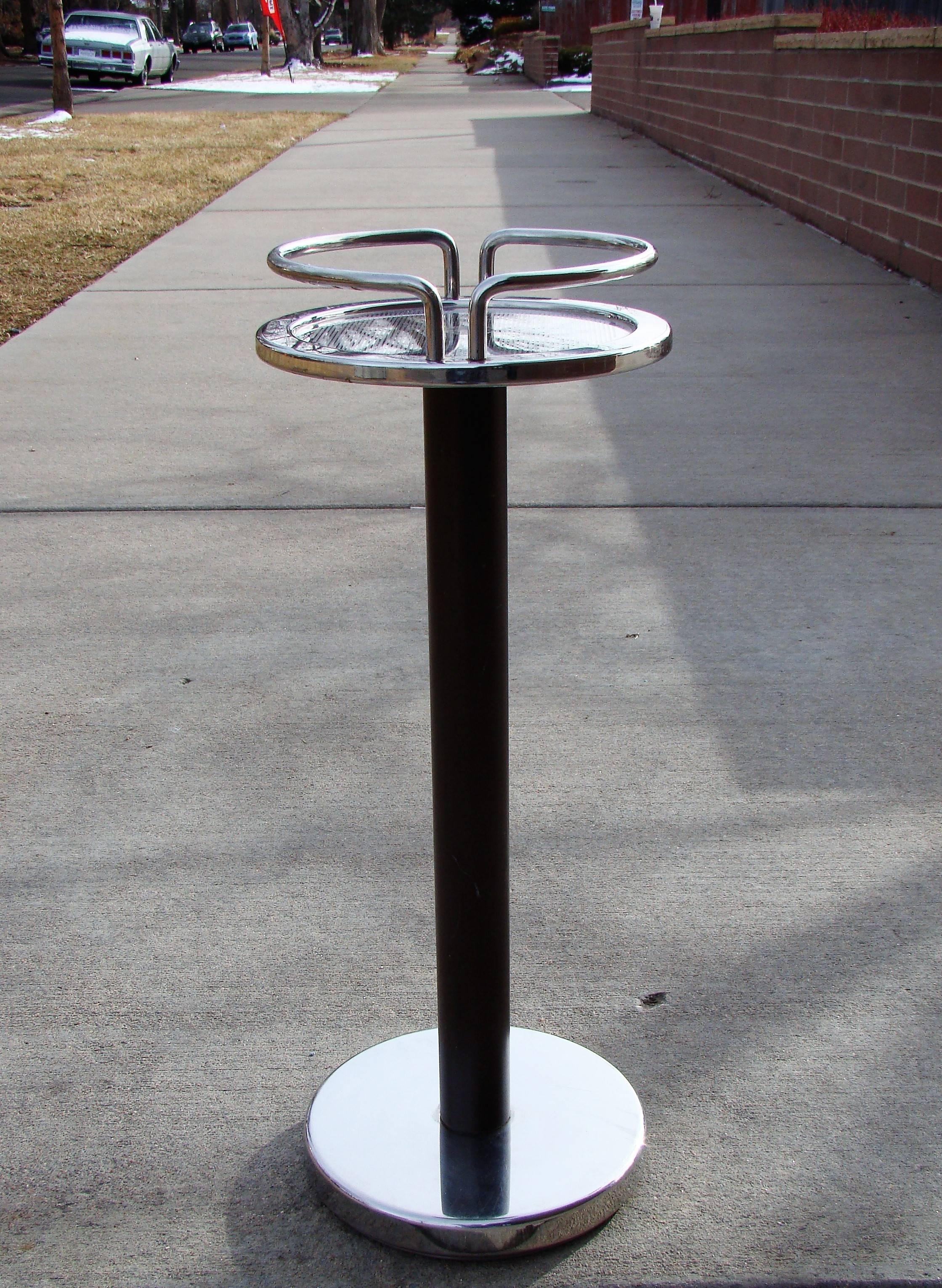 Late 20th Century Ettore Sottsass for Alessi Italian Chrome Cocktail or Side Table For Sale