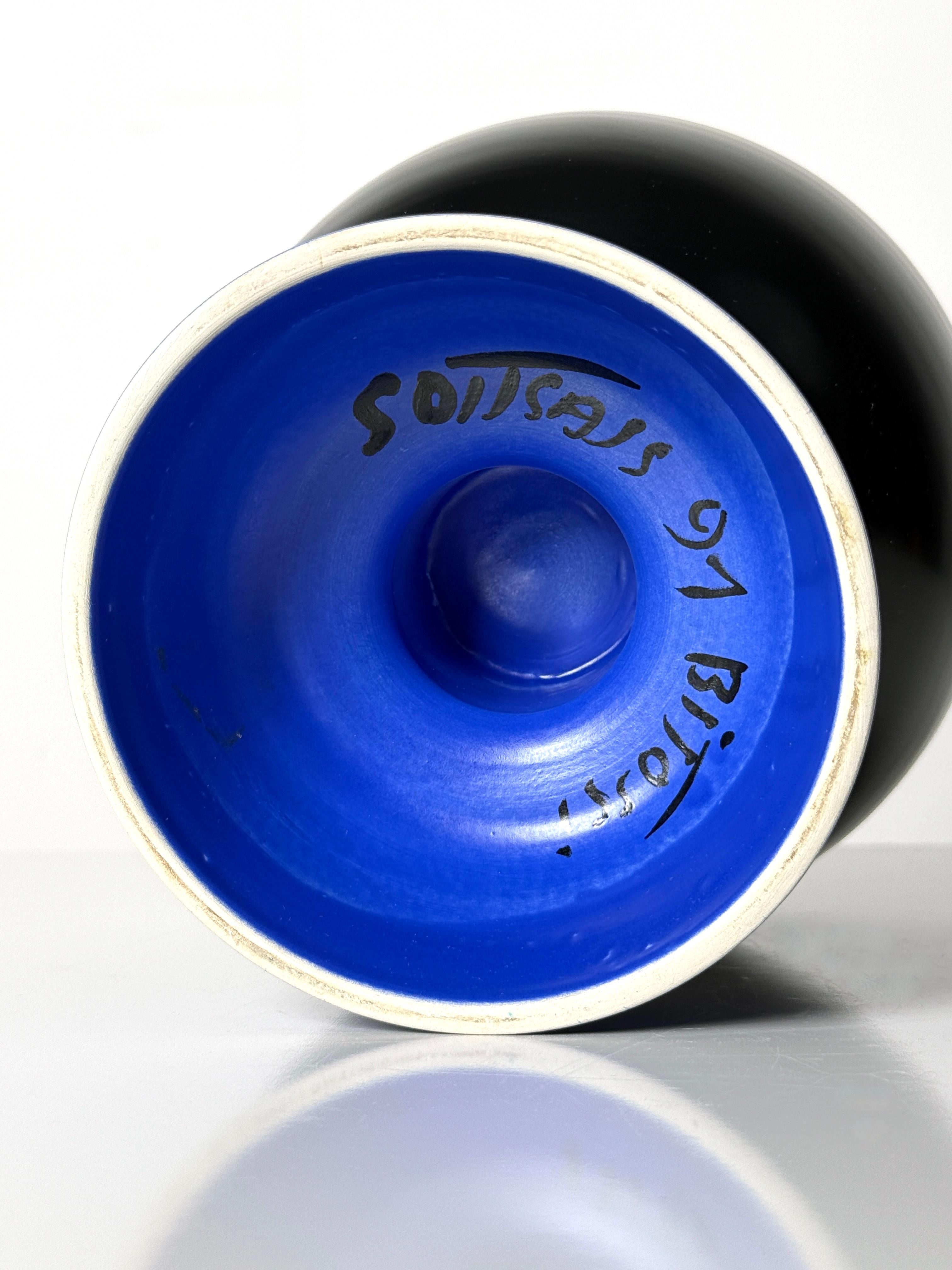Ettore Sottsass per Bitossi Centrotavola moderno in ceramica Ciotola per composta Vaso anni '90 in vendita 3