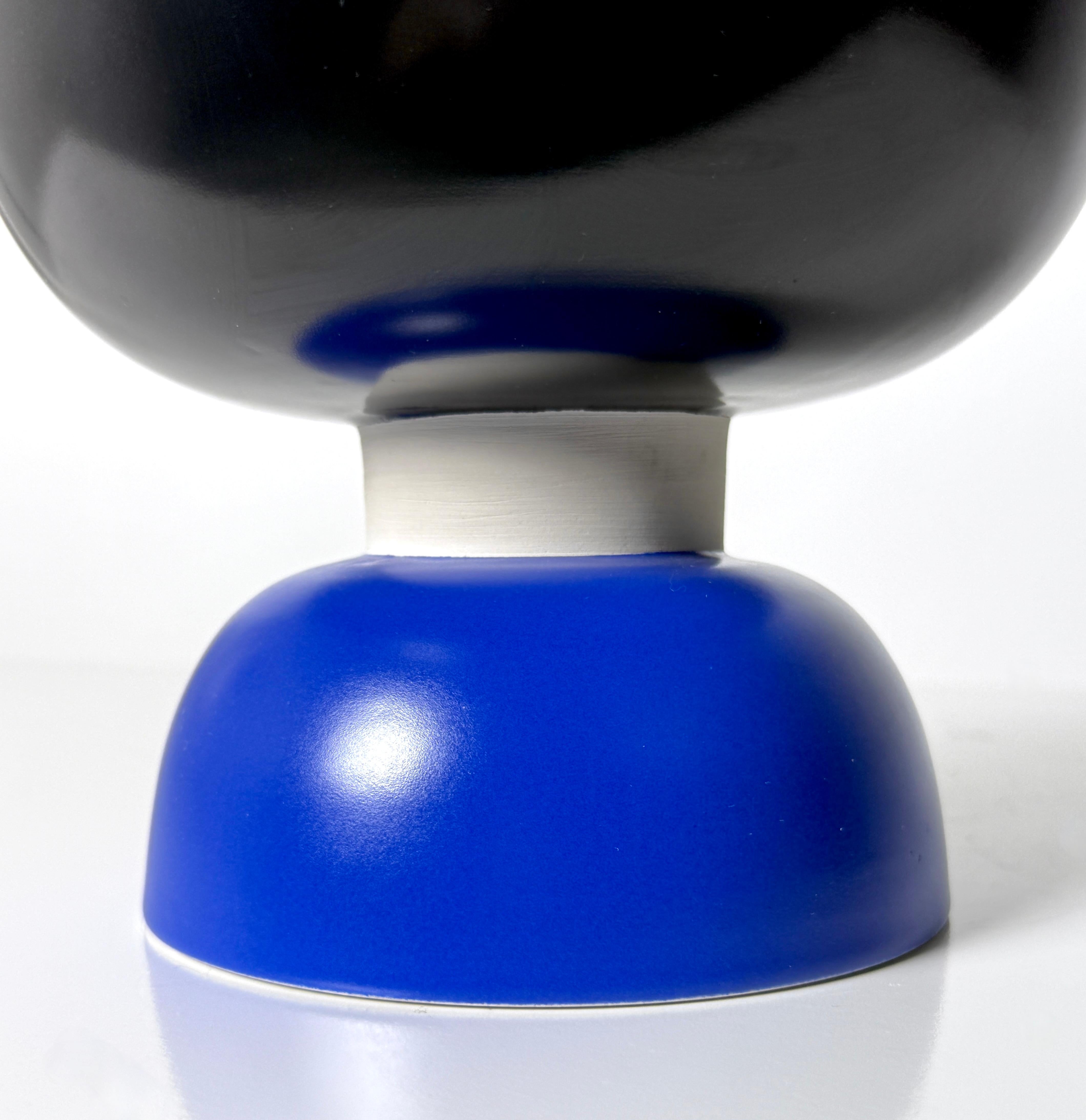 Ettore Sottsass per Bitossi Centrotavola moderno in ceramica Ciotola per composta Vaso anni '90 In condizioni buone in vendita a Troy, MI