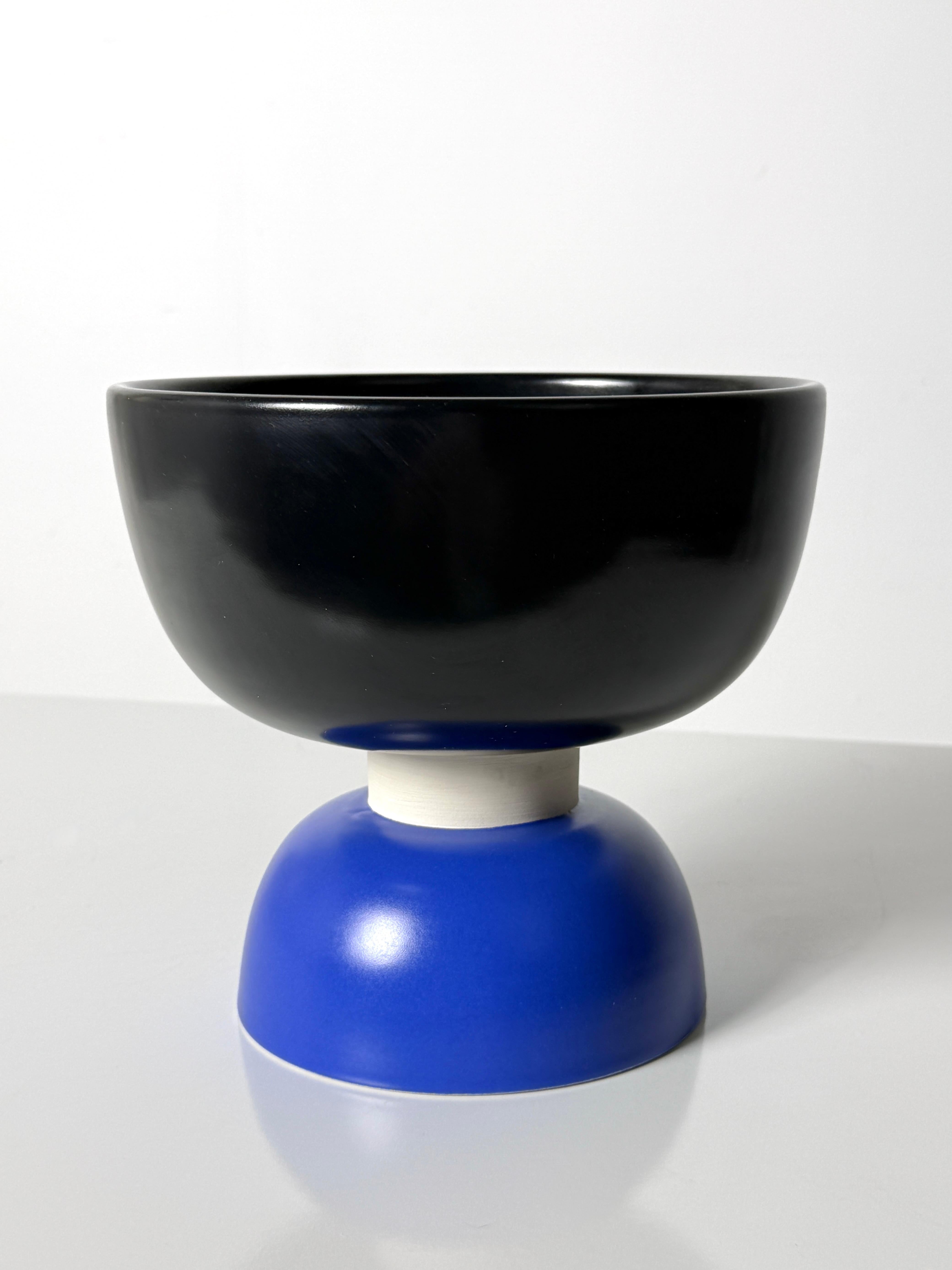 XX secolo Ettore Sottsass per Bitossi Centrotavola moderno in ceramica Ciotola per composta Vaso anni '90 in vendita