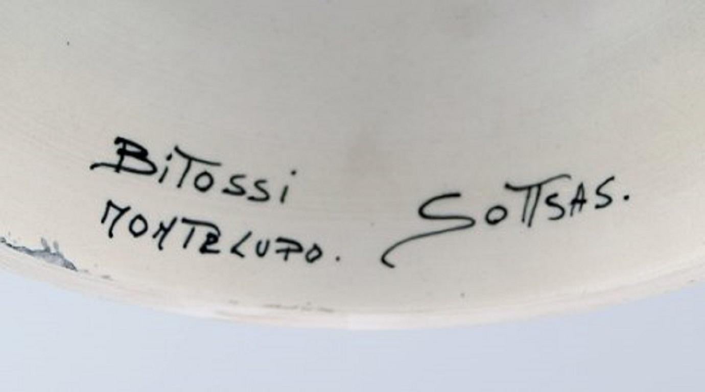 Mid-20th Century Ettore Sottsass for Bitossi, Large Compote in Glazed Ceramics