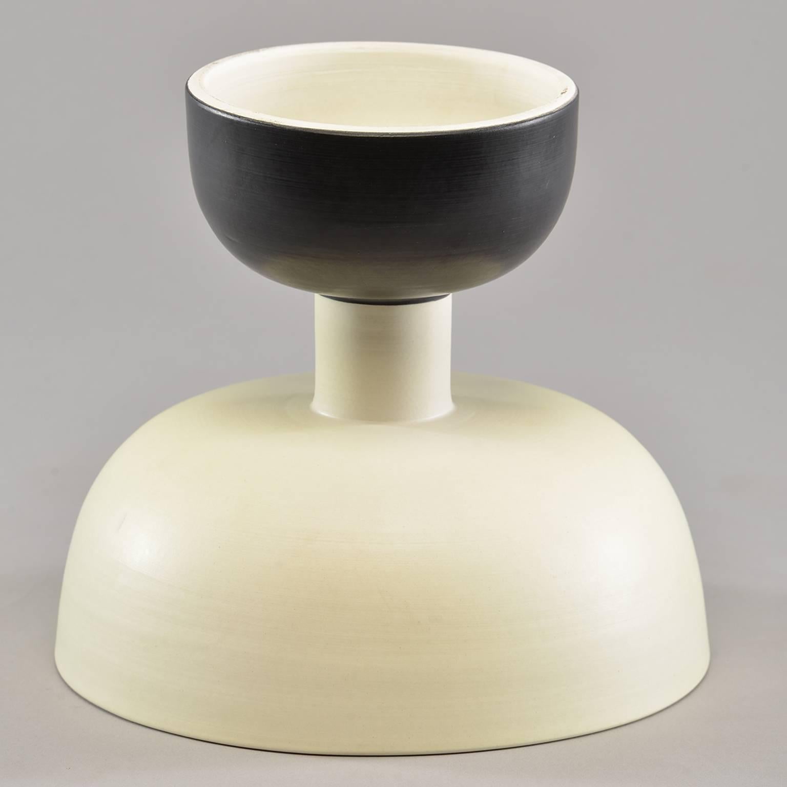 Mid-Century Modern Ettore Sottsass for Bitossi Midcentury Black and Cream Bowl