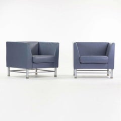Ettore Sottsass for Knoll Eastside Lounge Chairs Memphis Italy Blue