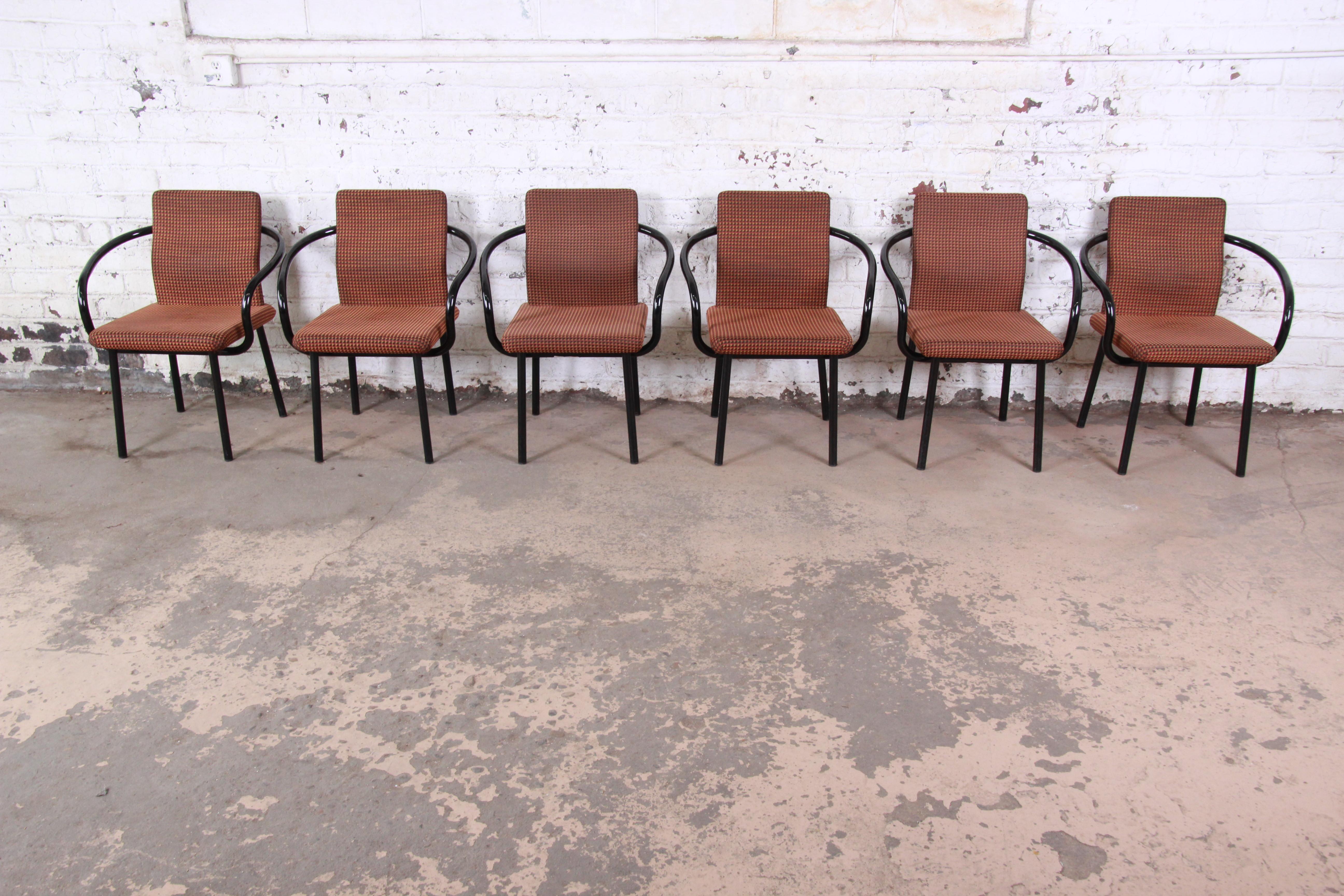 Modern Ettore Sottsass for Knoll Mandarin Armchairs, Set of Six
