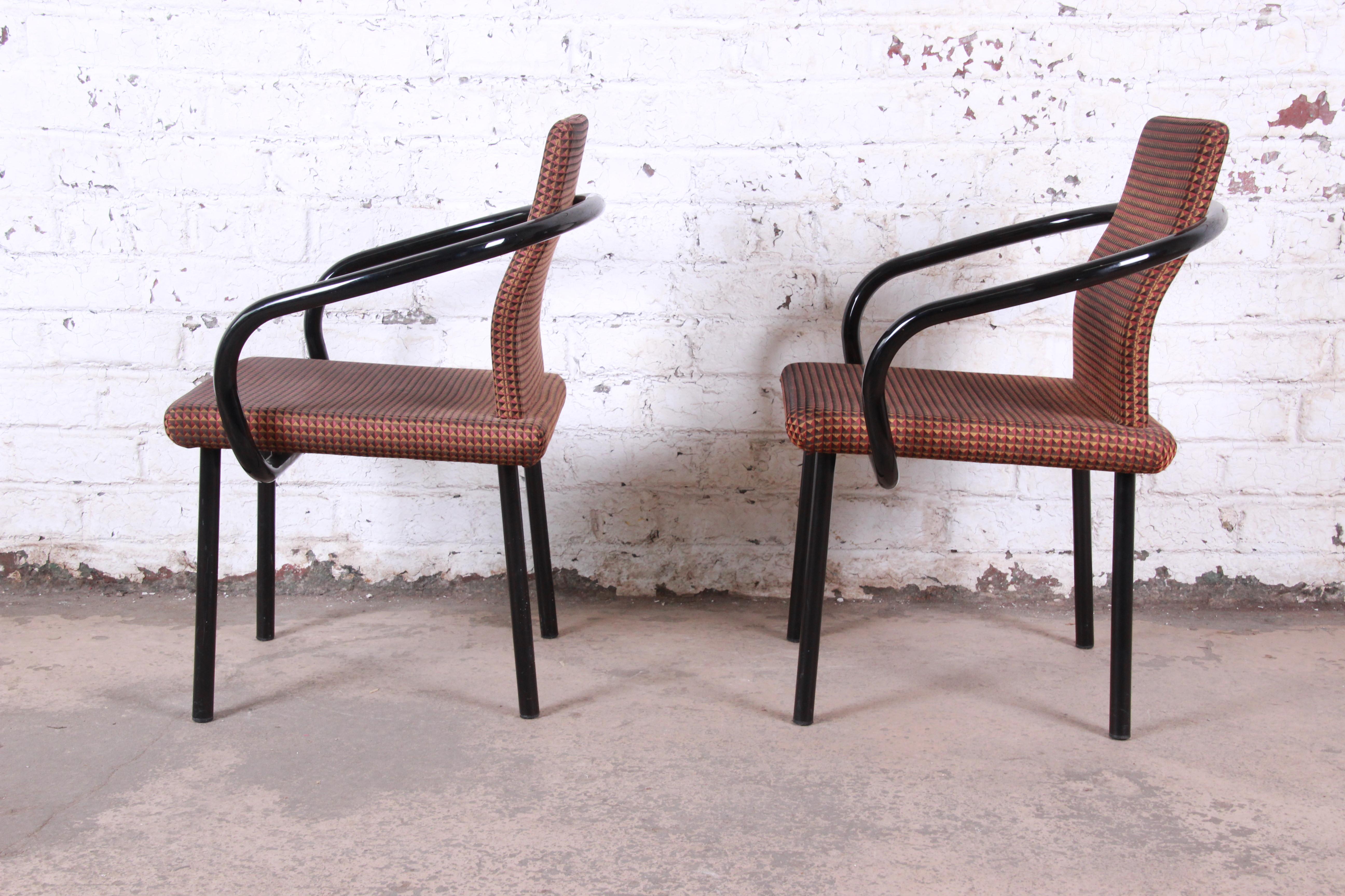 Upholstery Ettore Sottsass for Knoll Mandarin Armchairs, Set of Six