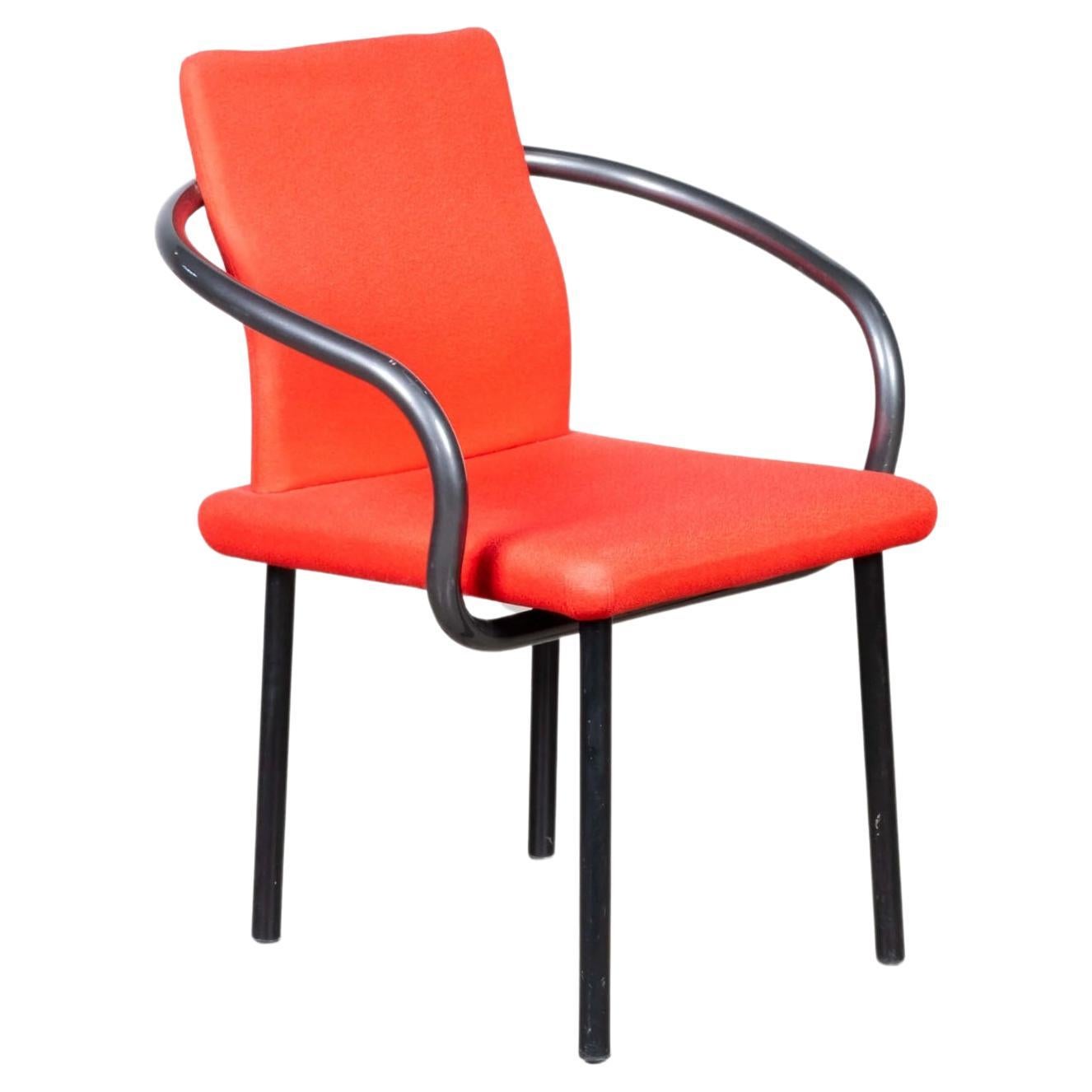 Ettore Sottsass pour Knoll, ensemble de 6 chaises mandarines en tissu rouge d'origine en vente