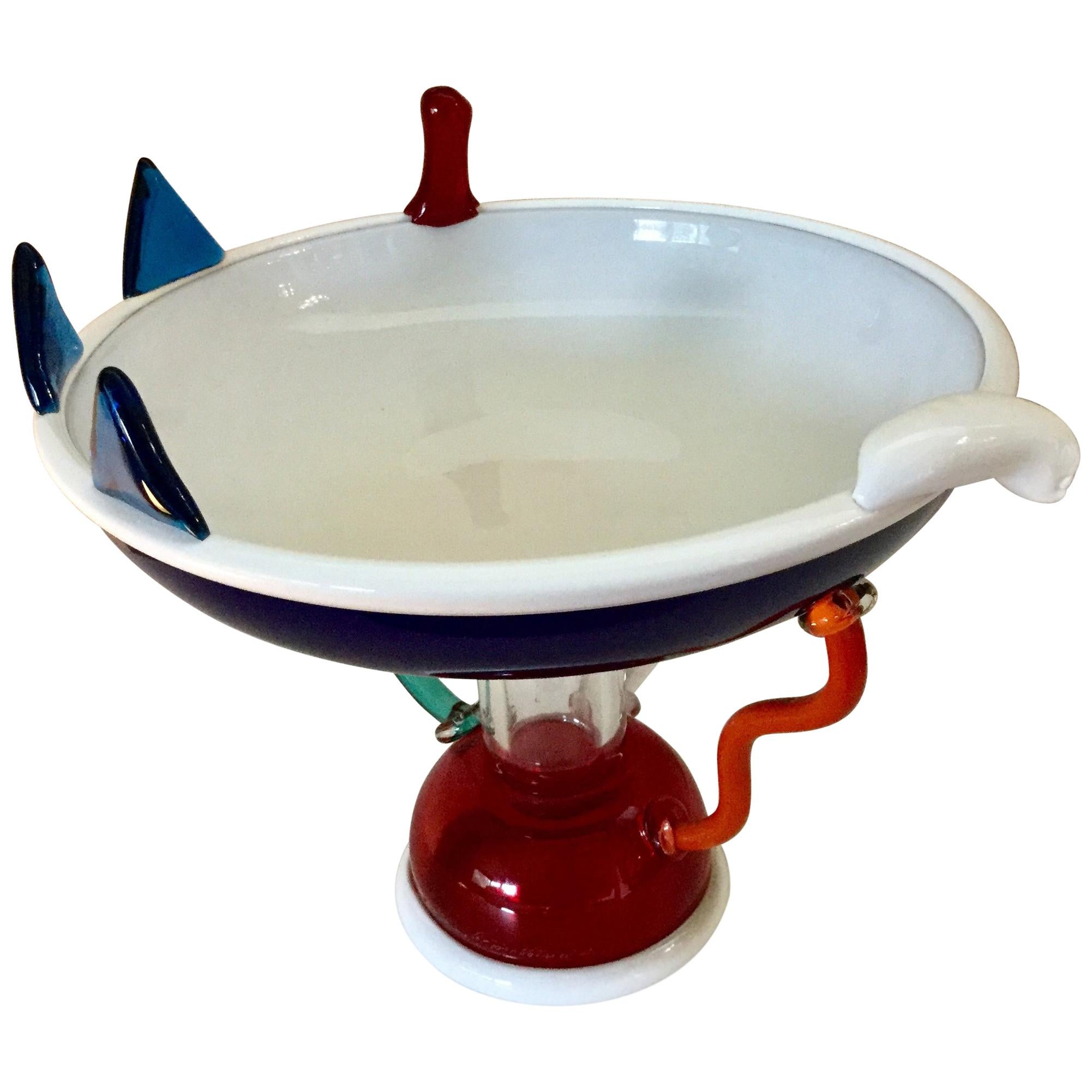 Ettore Sottsass for Memphis Murano Centerpiece Bowl Sol