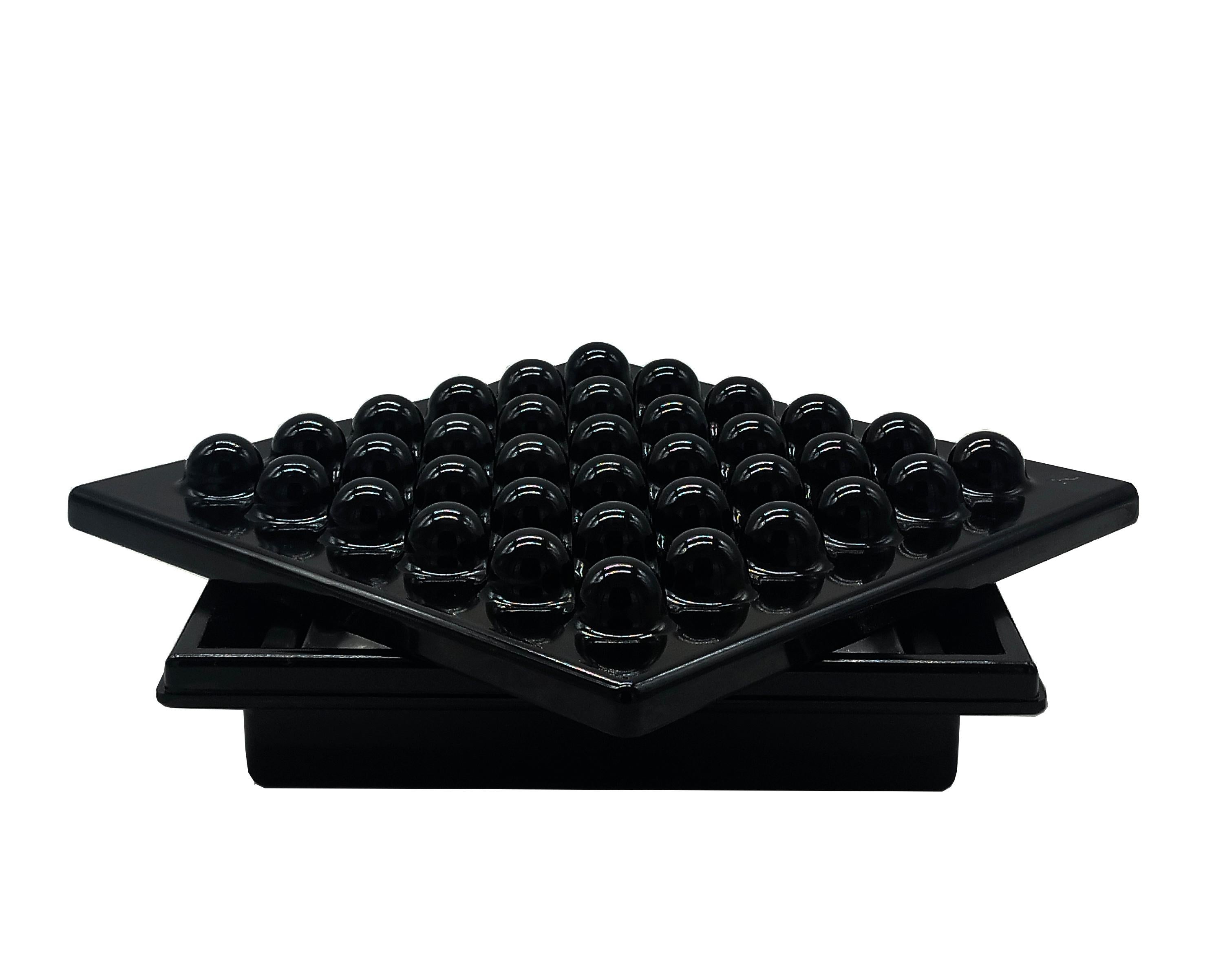 Mid-Century Modern Ettore Sottsass for Olivetti Synthesis Black Ashtray, Italy, 1970s For Sale