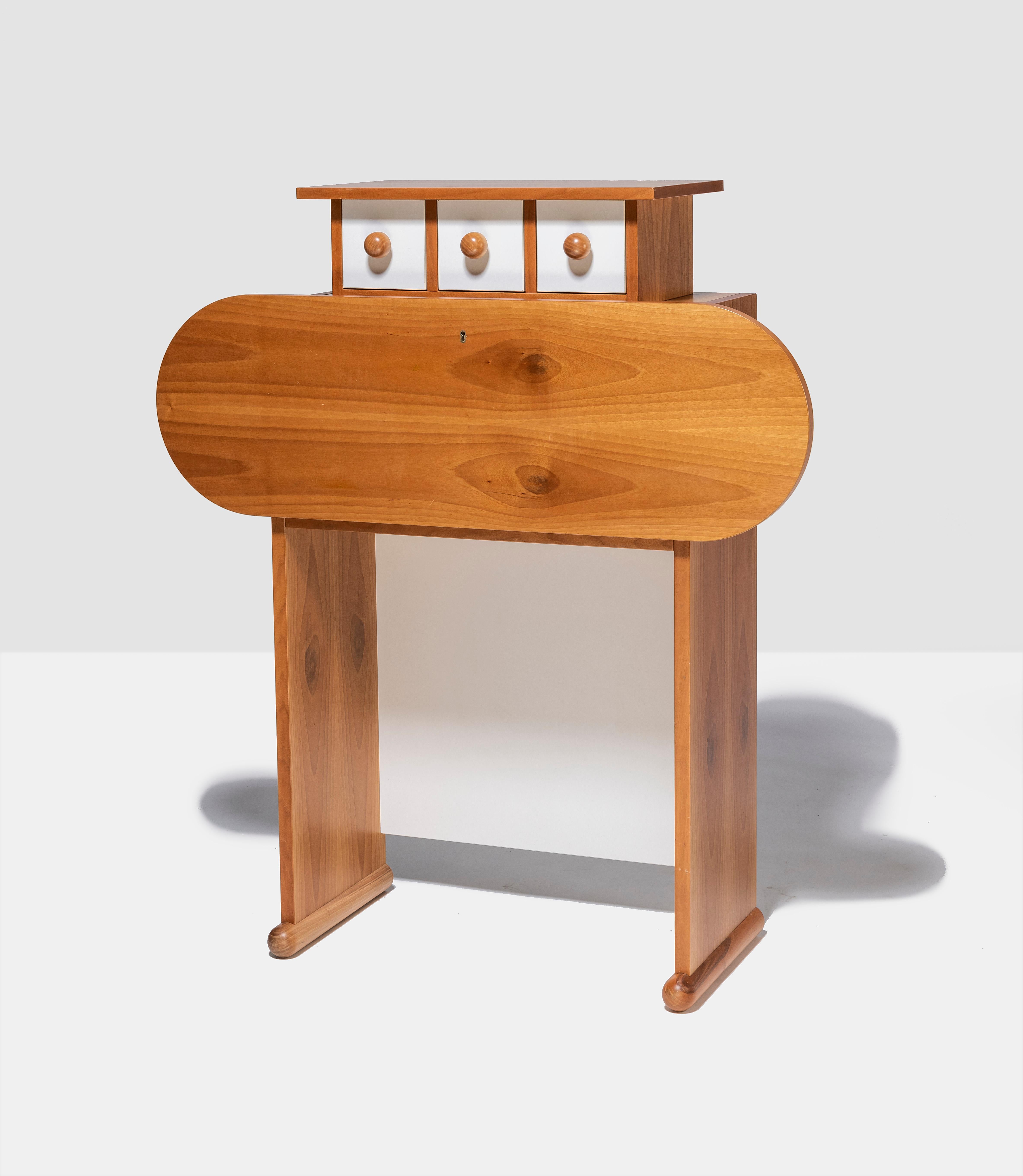 Rare Ettore Sottsass for Poltranova Barbarella desk. Tranquilla variant. Designed 1964-1965, Agliana Italy.