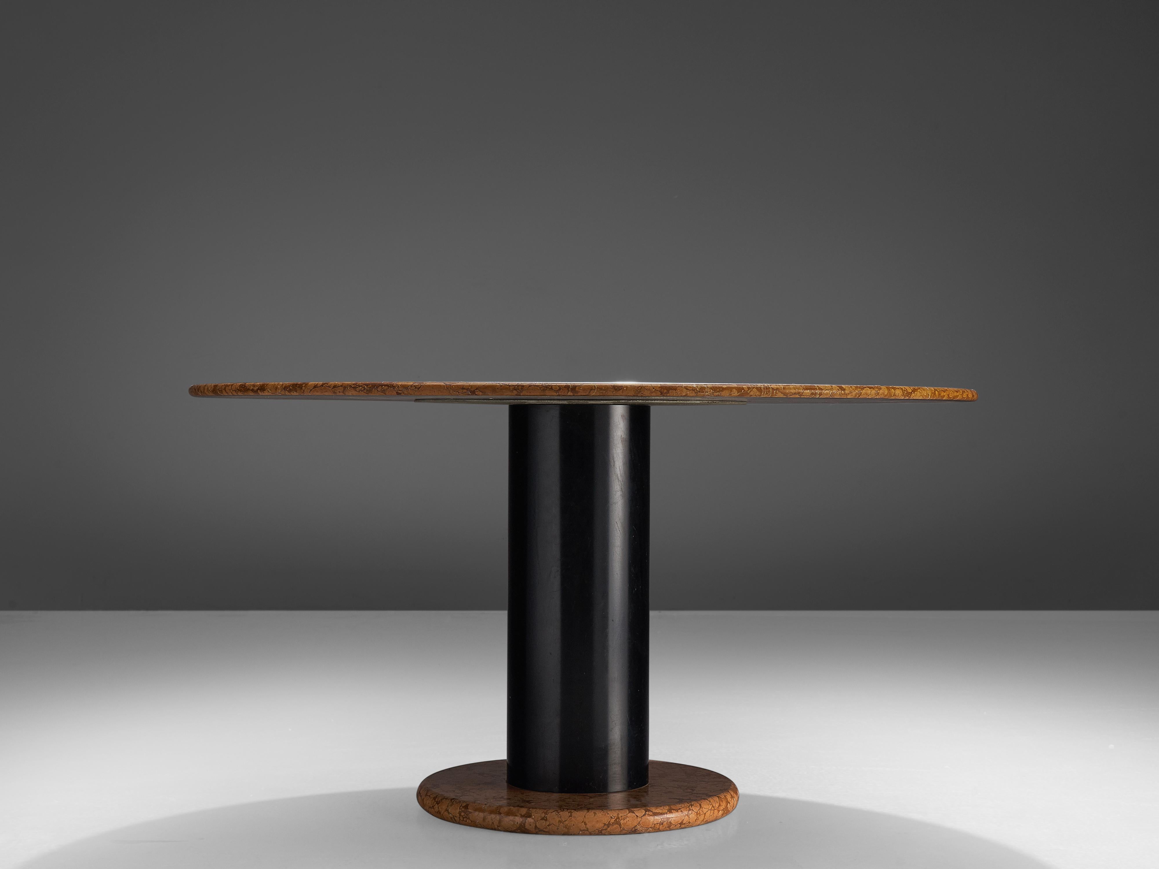 Italian Ettore Sottsass for Poltronova Dining Table in ‘Loto Rosso’ in Marble  For Sale