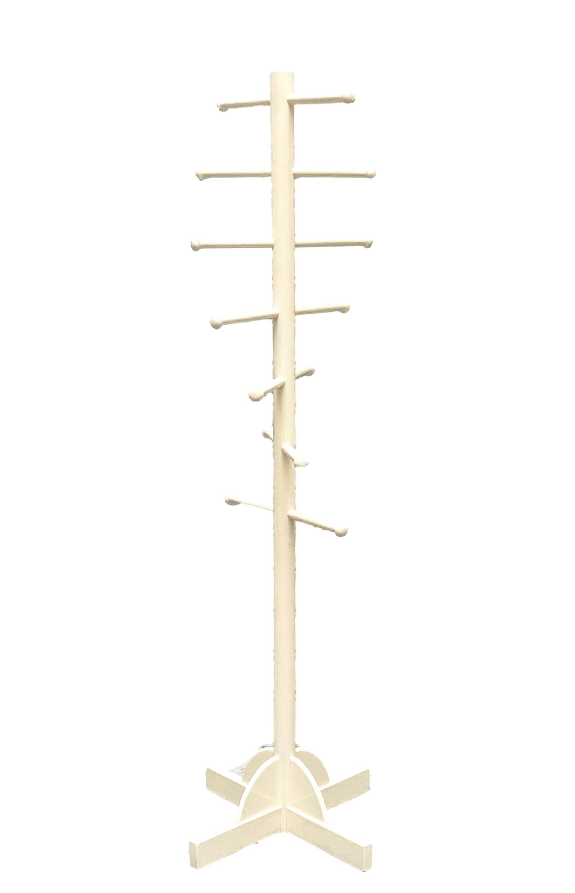Lovely example of Sottsass' iconic coat stand finished in the original ivory lacquer over a cascading spiraling form wooden structure.

Sergio Cammilli's 'Poltronova' were at the forefront of cutting edge radical Italian design during this highly