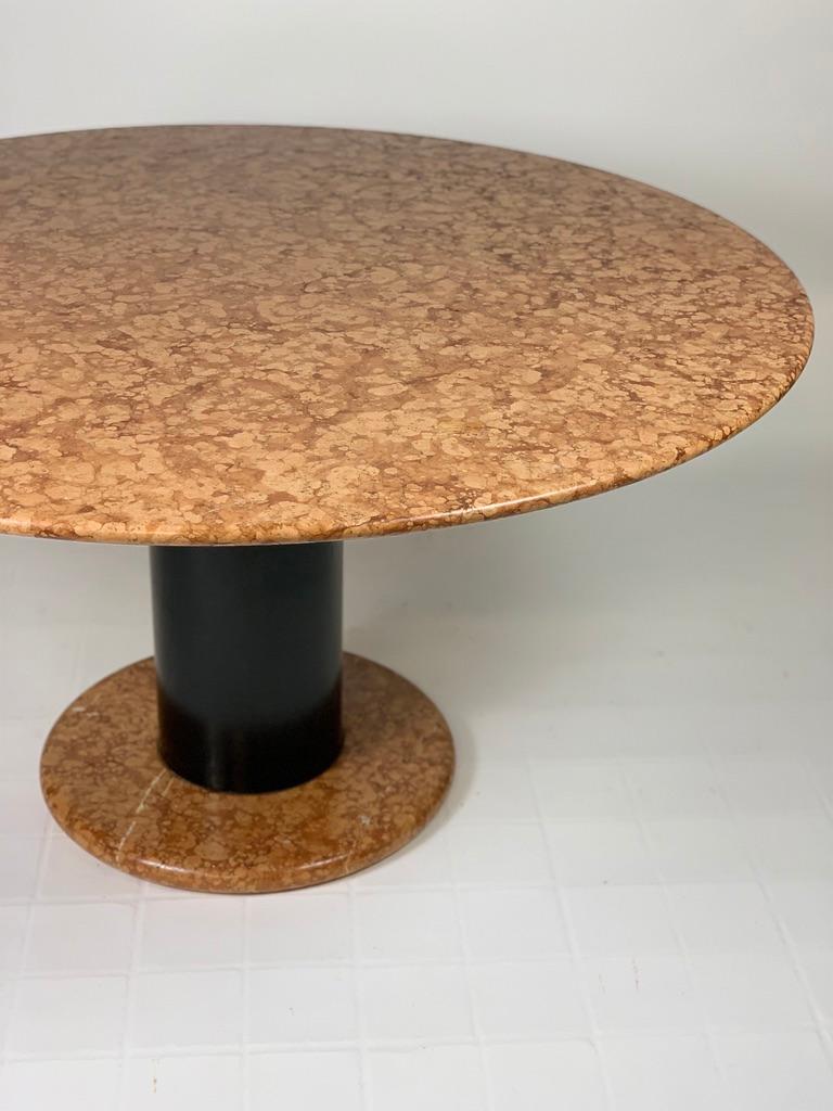 Ettore Sottsass for Poltronova Midcentury Italian Loto Rosso Round Marble Table For Sale 7