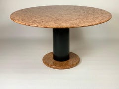Ettore Sottsass for Poltronova Midcentury Italian Loto Rosso Round Marble Table