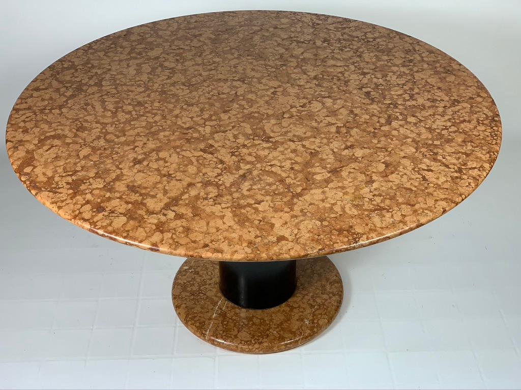 Mid-20th Century Ettore Sottsass for Poltronova Midcentury Italian Loto Rosso Round Marble Table For Sale