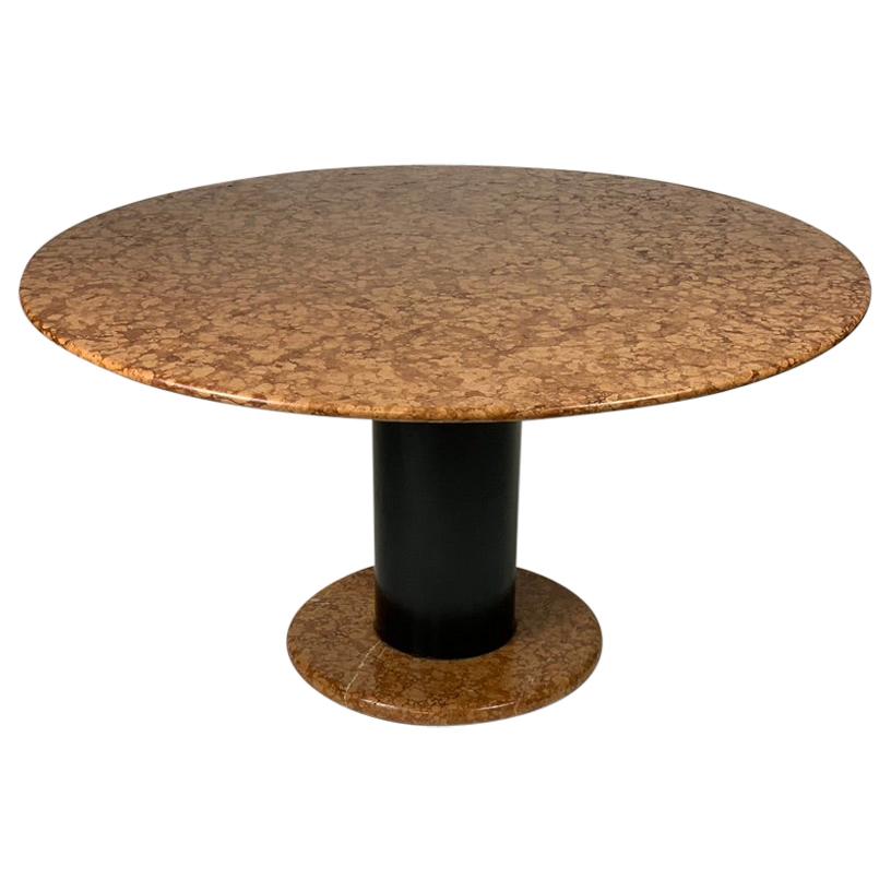 Ettore Sottsass for Poltronova Midcentury Italian Loto Rosso Round Marble Table
