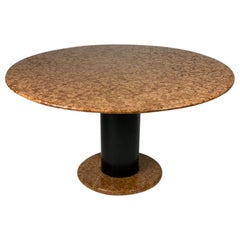 Ettore Sottsass for Poltronova Midcentury Italian Loto Rosso Round Marble Table