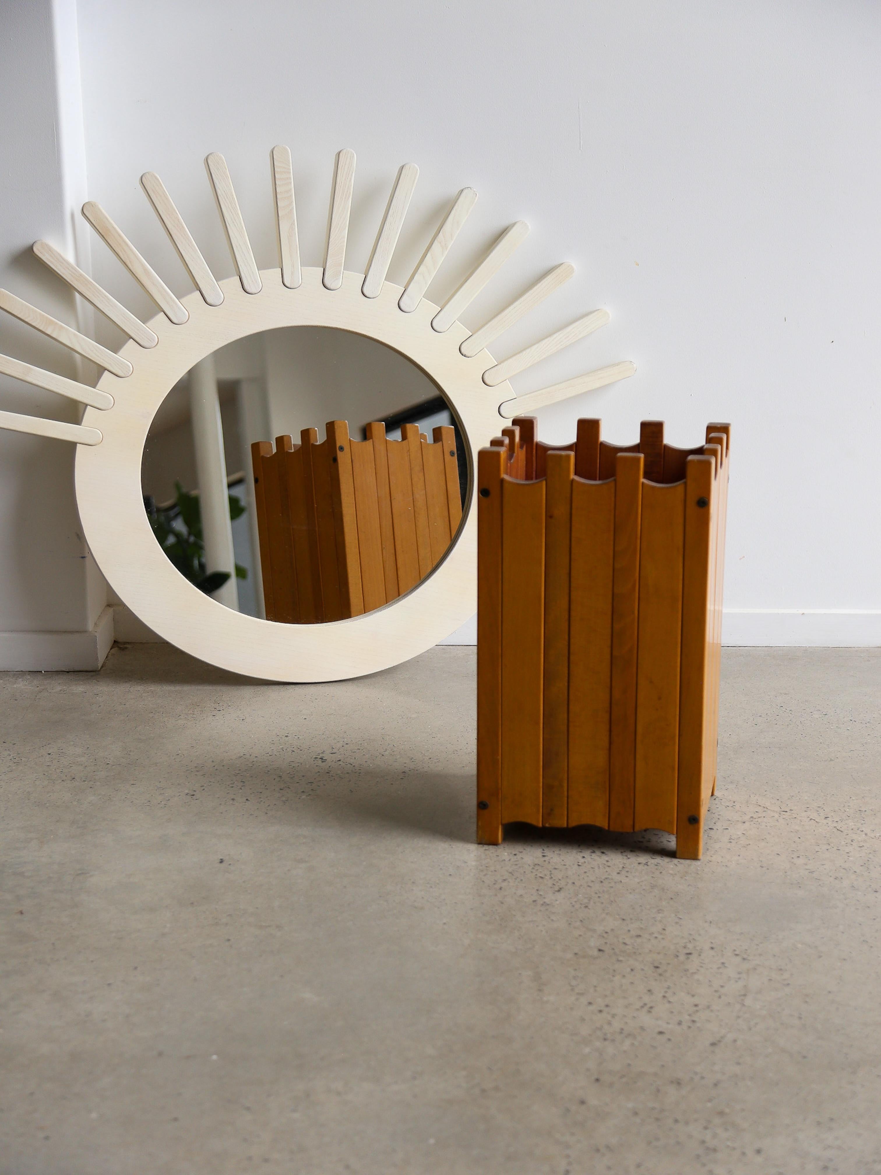 Mid-Century Modern Ettore Sottsass for Poltronova Wooden Umbrella Stand For Sale