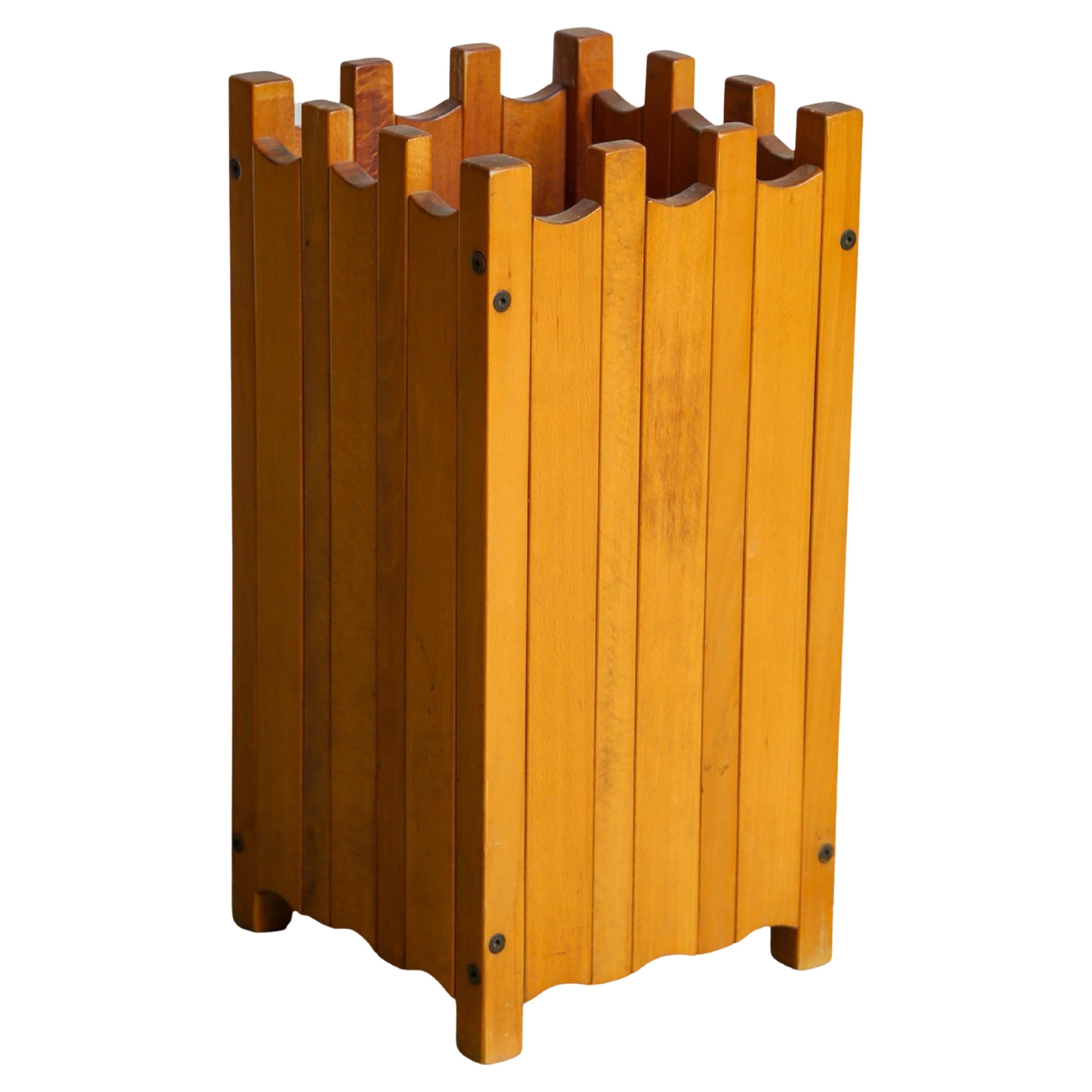 Paragüero de madera Ettore Sottsass para Poltronova