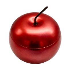 Ettore Sottsass for Rinnovel Rare Red Aluminum Apple Ice Bucket, Italy 1950s