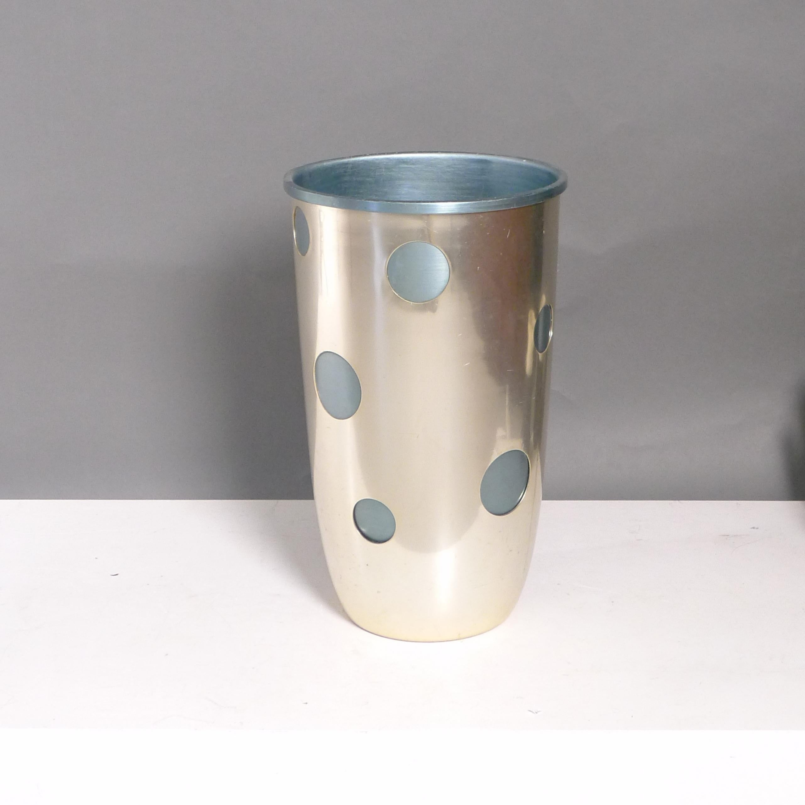 Aluminium Ettore Sottsass pour Rinnovel, Porte-parapluies signé, années 1950 en vente