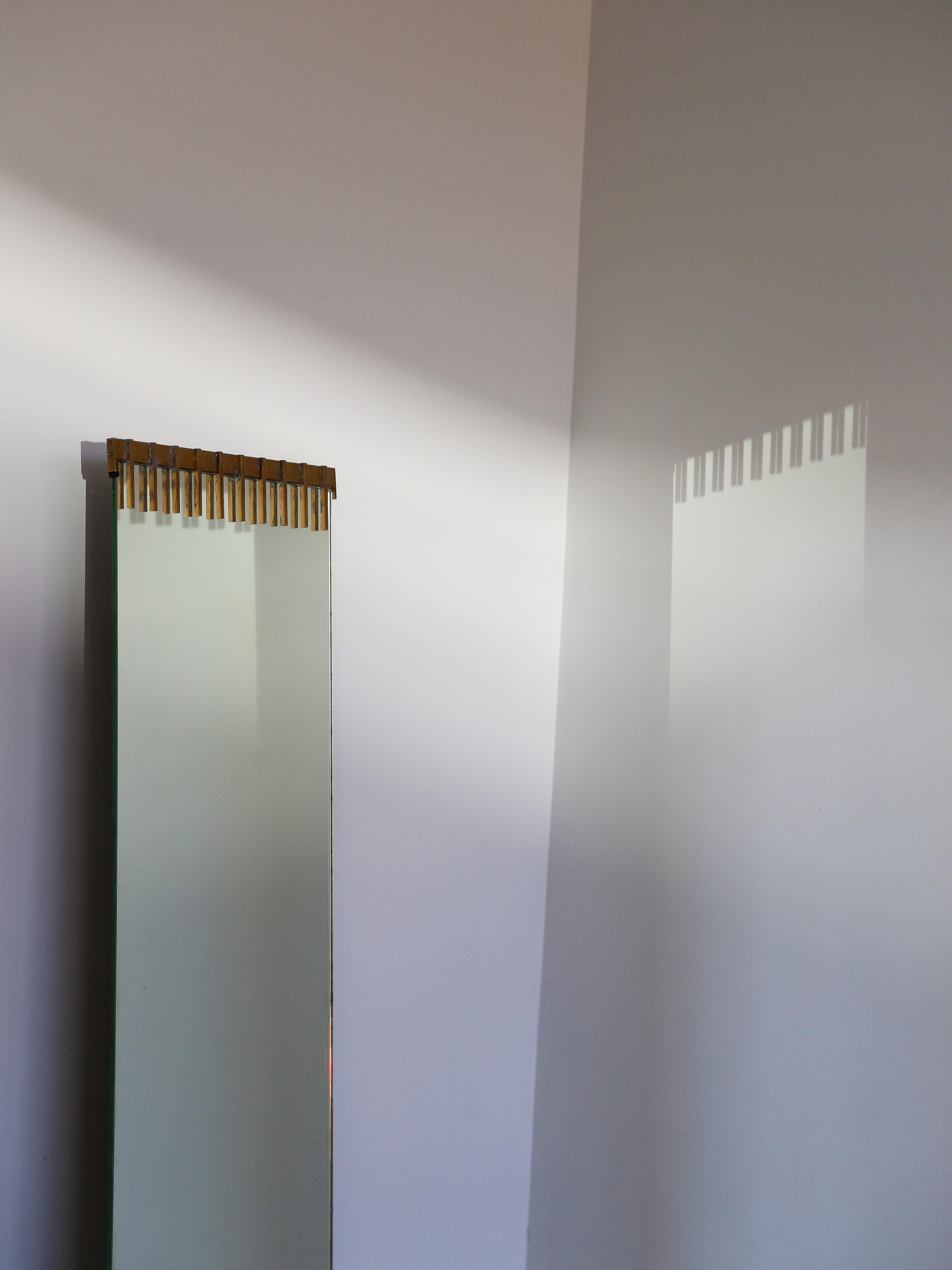 Wandspiegel aus Messing und Glas von Ettore Sottsass für Santambrogio De Berti  im Angebot 10