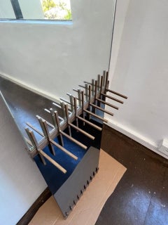 Ettore Sottsass for Santambrogio De Berti Brass and Glass Wall Mirror