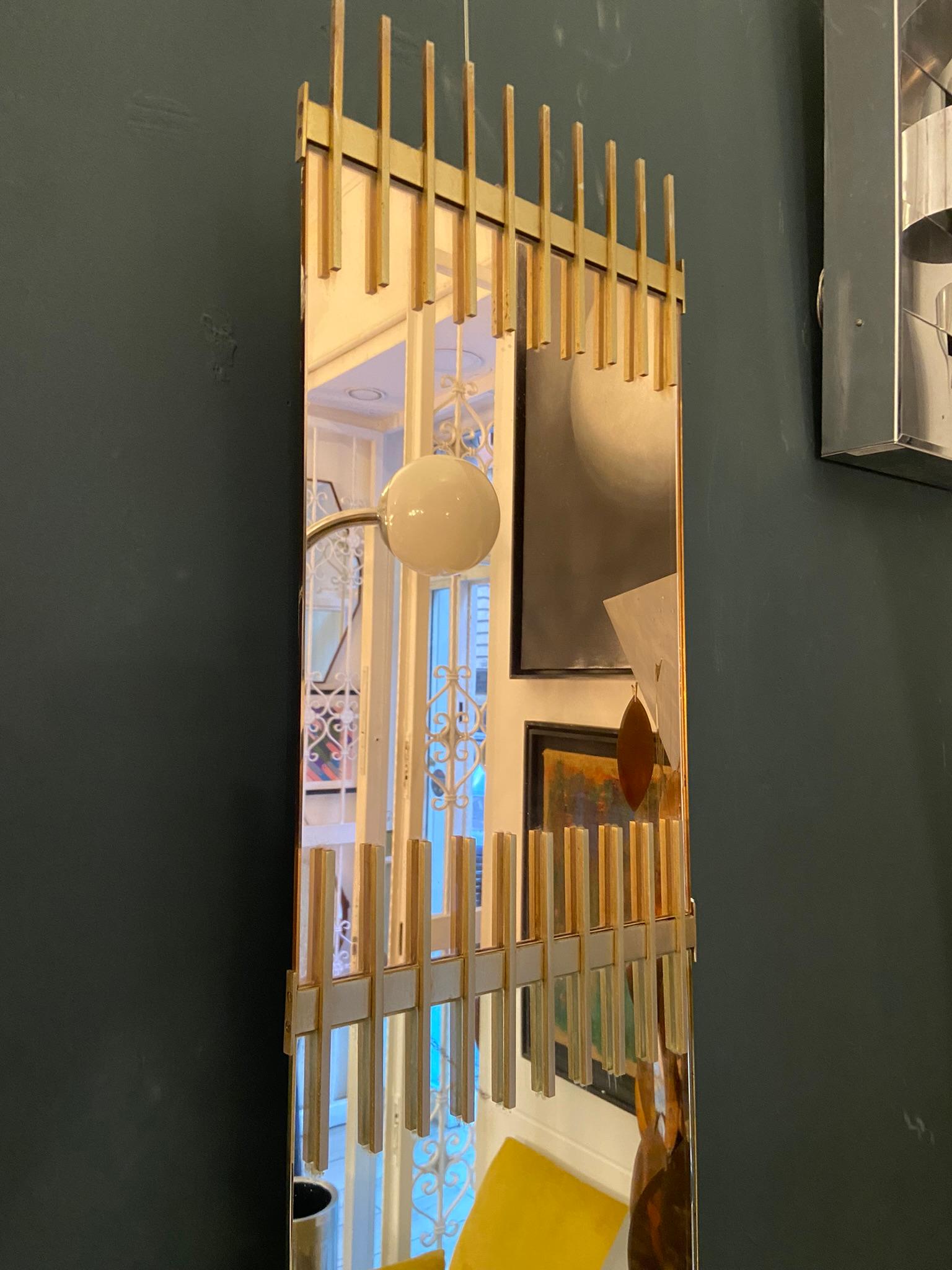 Mid-Century Modern Ettore Sottsass for Santambrogio & De Berti  Wall Mirror, Italy 1950s For Sale