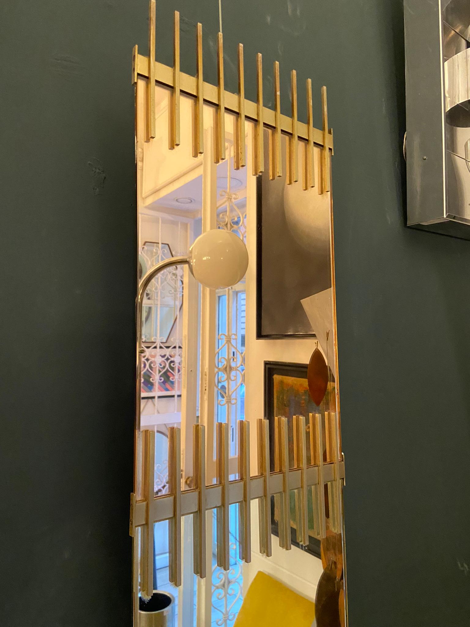 Ettore Sottsass for Santambrogio & De Berti  Wall Mirror, Italy 1950s In Good Condition For Sale In Naples, IT