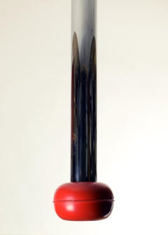 Ettore Sottsass for Stilnovo, 'Manifesto' Ceiling Lamp 1970, Longest Red Version