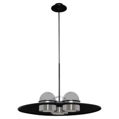 Lámpara de metal pintado y cromado Ettore Sottsass para Stilnovo 1970