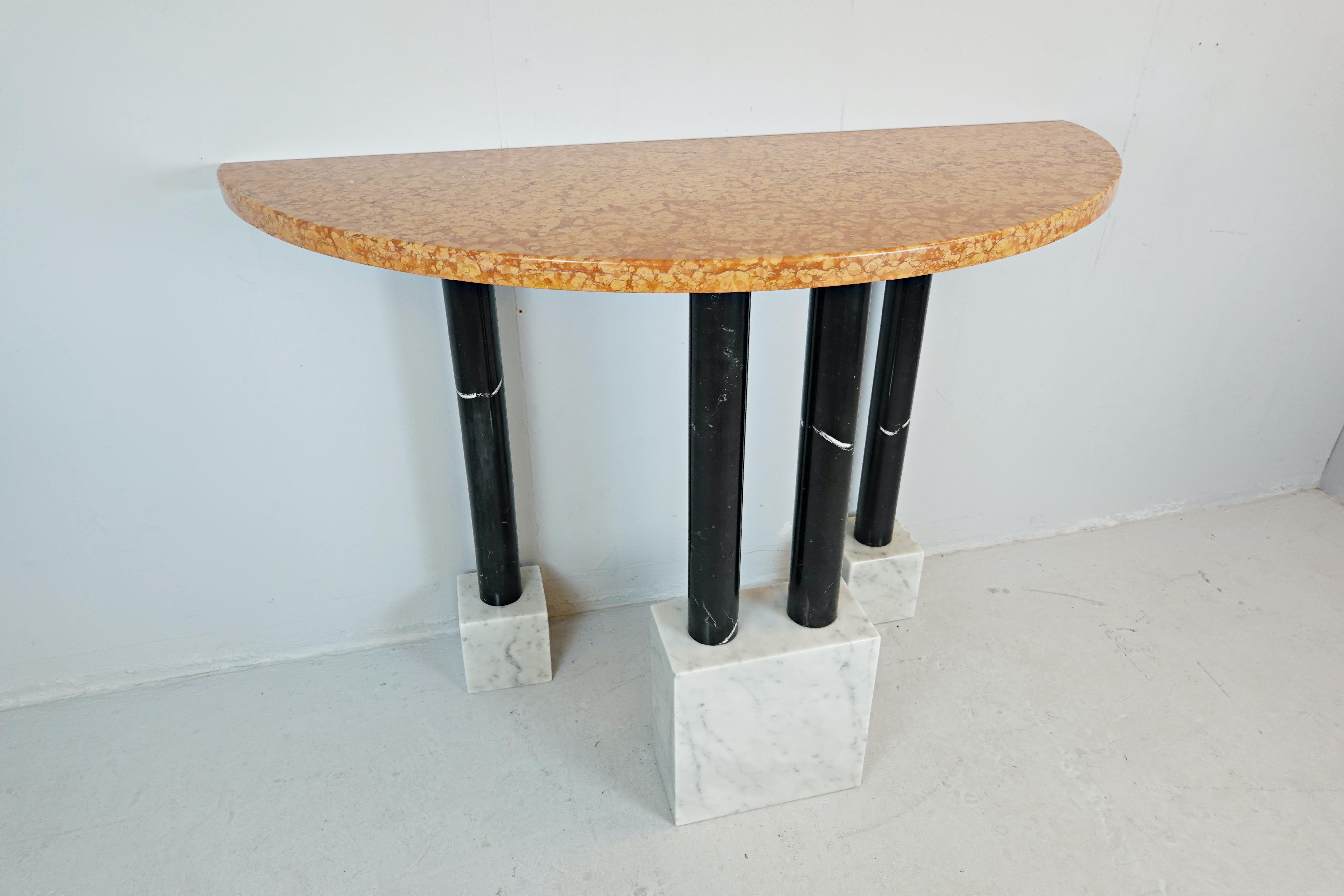 Mid-Century Modern Ettore Sottsass for Ultima Edizione Italian Marble Console Table, 1980s