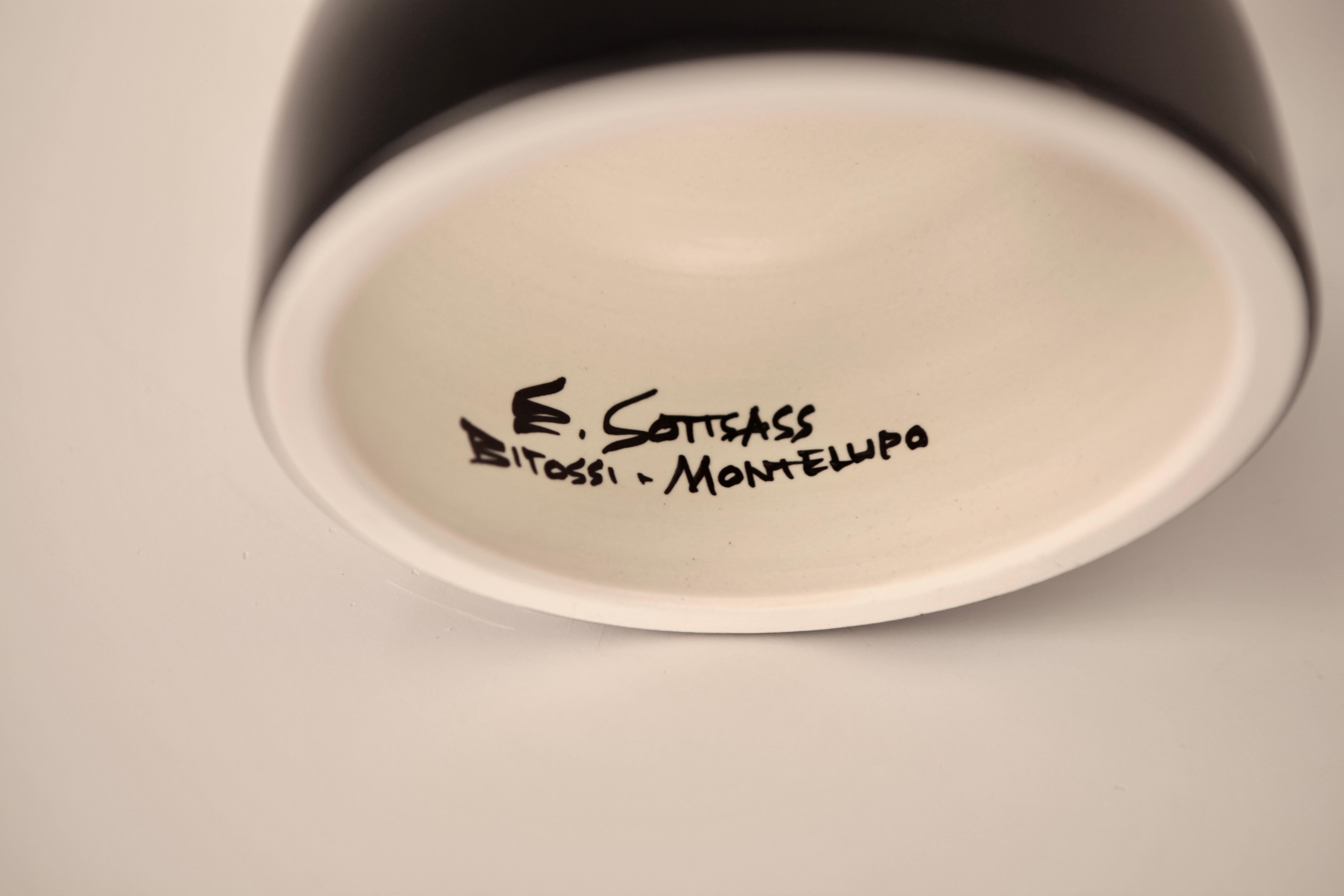 Ettore Sottsass, Glazed Ceramic Bowl, Bitossi, Italy 1968 For Sale 2
