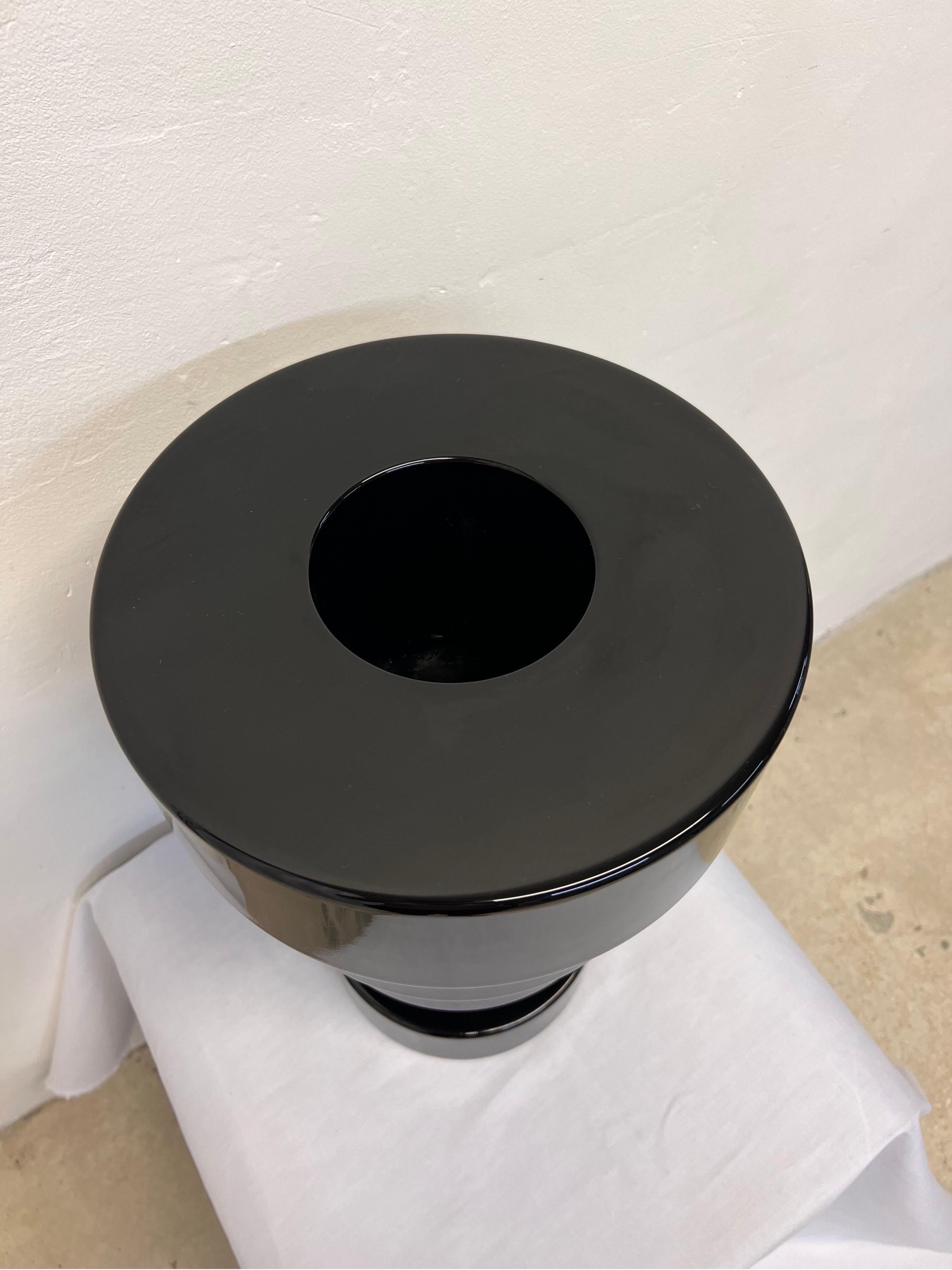 Post-Modern Ettore Sottsass Glossy Black Calice Vase for Kartell