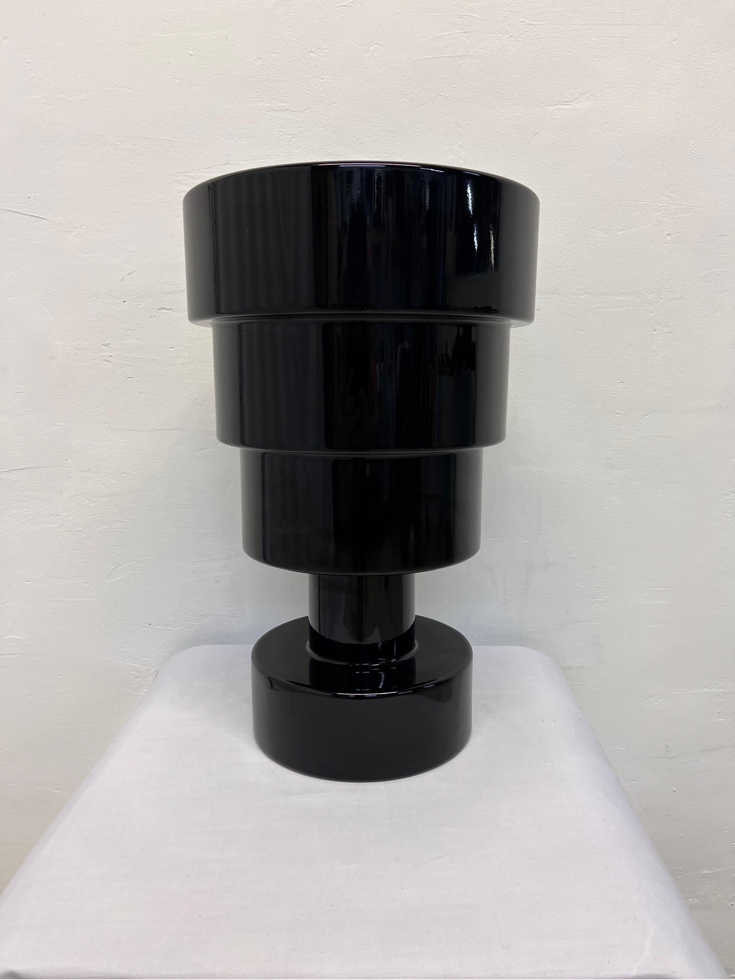 Ettore Sottsass Glossy Black Calice Vase for Kartell In Good Condition In Miami, FL
