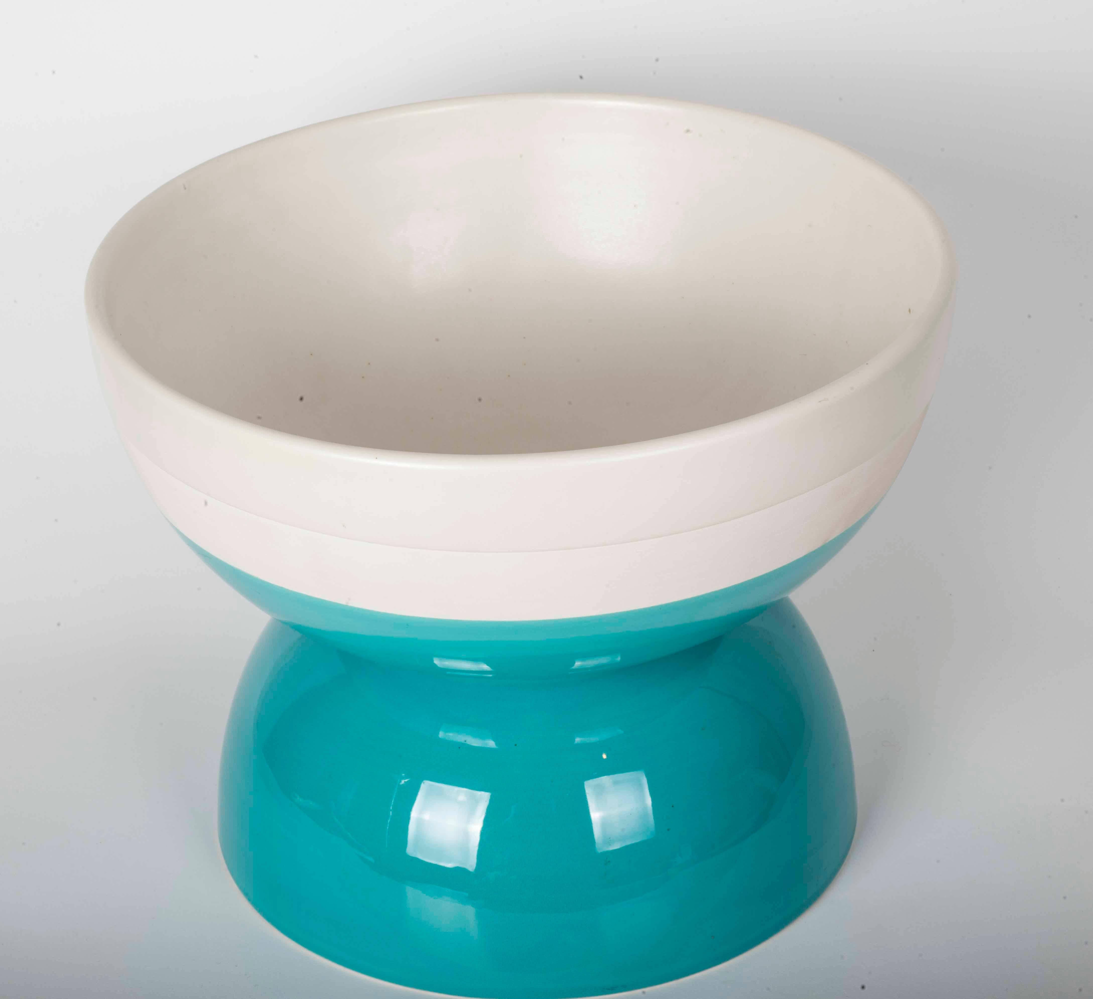 Ettore Sottsass Green and White Ceramic Vase Bolo Bowl For Sale 9
