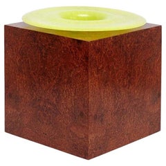 Ettore Sottsass H Limited Edition Vase in Wood and Murano Glass for Flowers