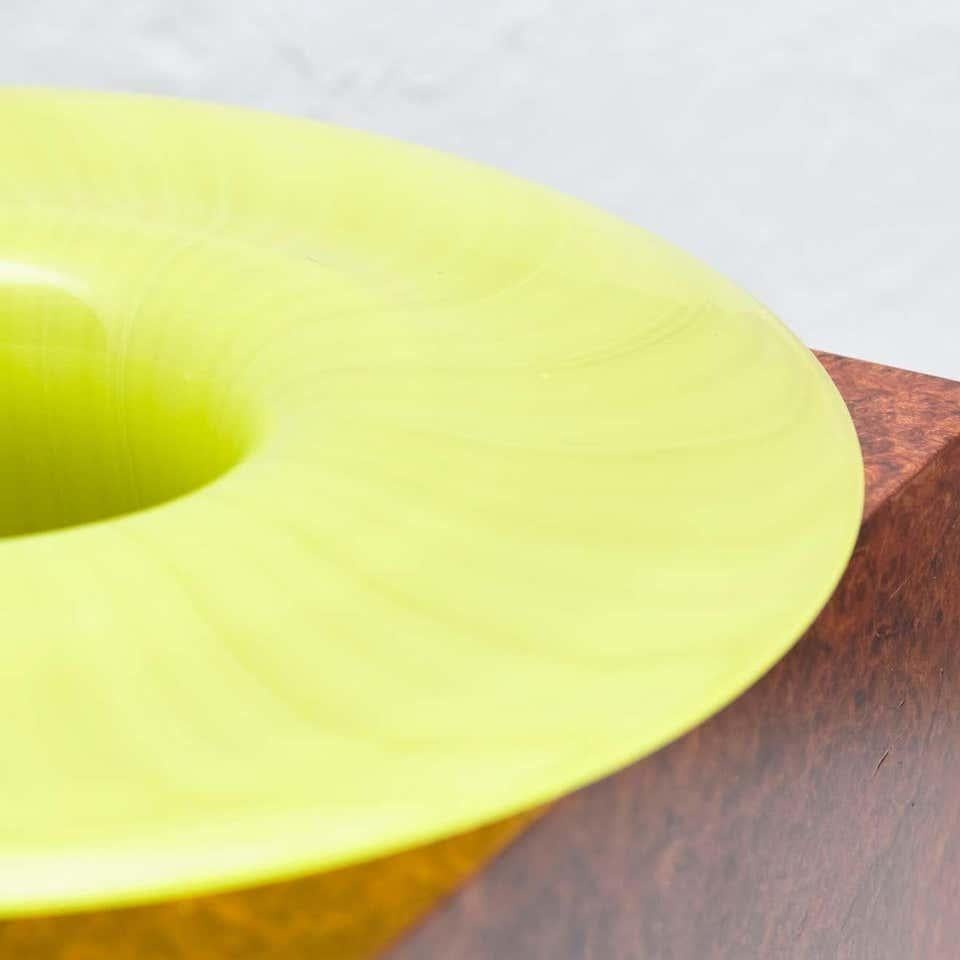 Mid-Century Modern Ettore Sottsass H Limited Edition Vase in Wood and Murano Glass for Flowers For Sale