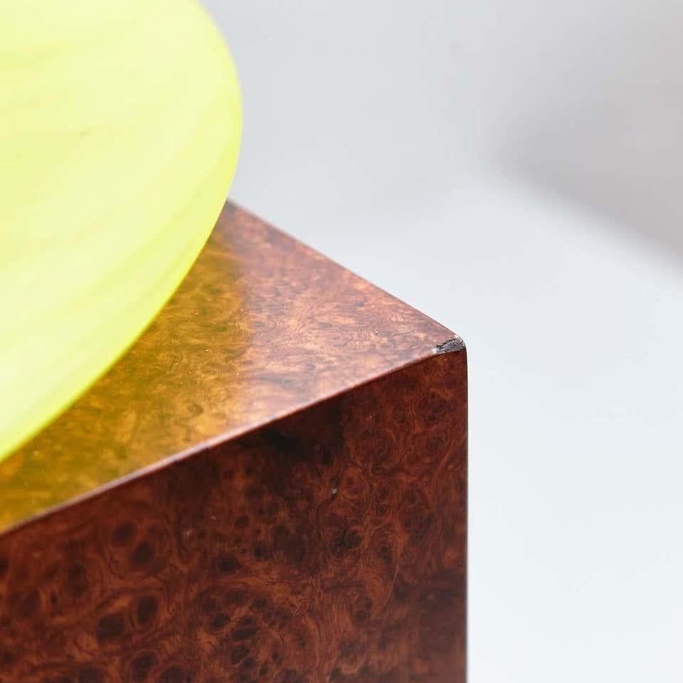 Late 20th Century Ettore Sottsass H Limited Edition Vase in Wood and Murano Glass for Flowers For Sale