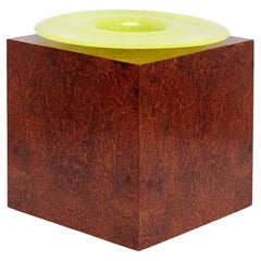 Ettore Sottsass H Limited Edition Vase in Wood and Murano Glass for Flowers