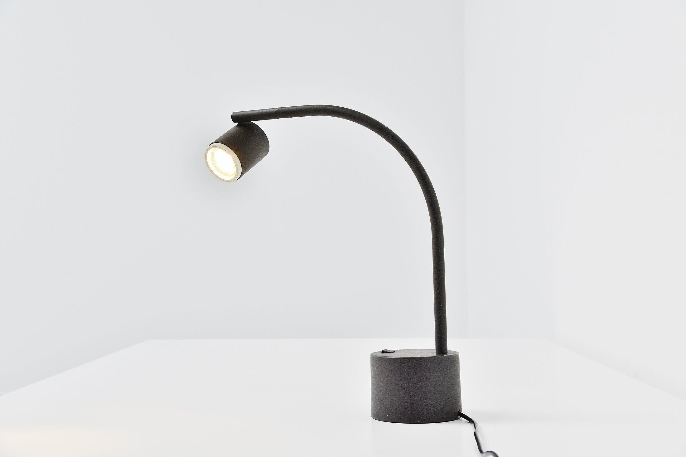 Late 20th Century Ettore Sottsass Halo Click 2 Table Lamp Black Philips 1988 For Sale