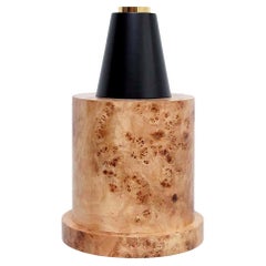 Ettore Sottsass I Vaso in edizione limitata in legno e vetro di Murano per fiori