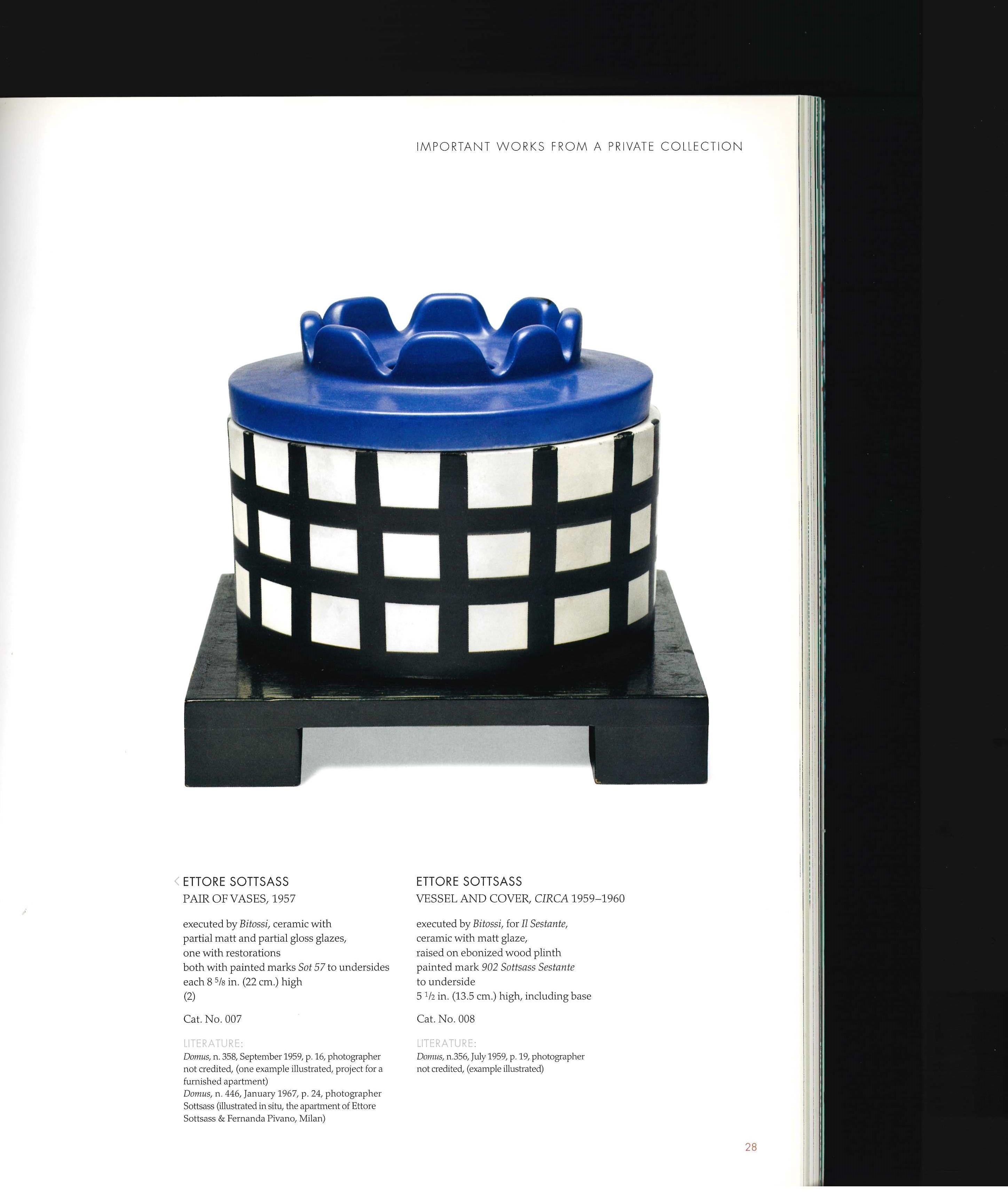 Ettore Sottsass: Important Works from a Private Collection, Christie's (Book) In Good Condition In North Yorkshire, GB